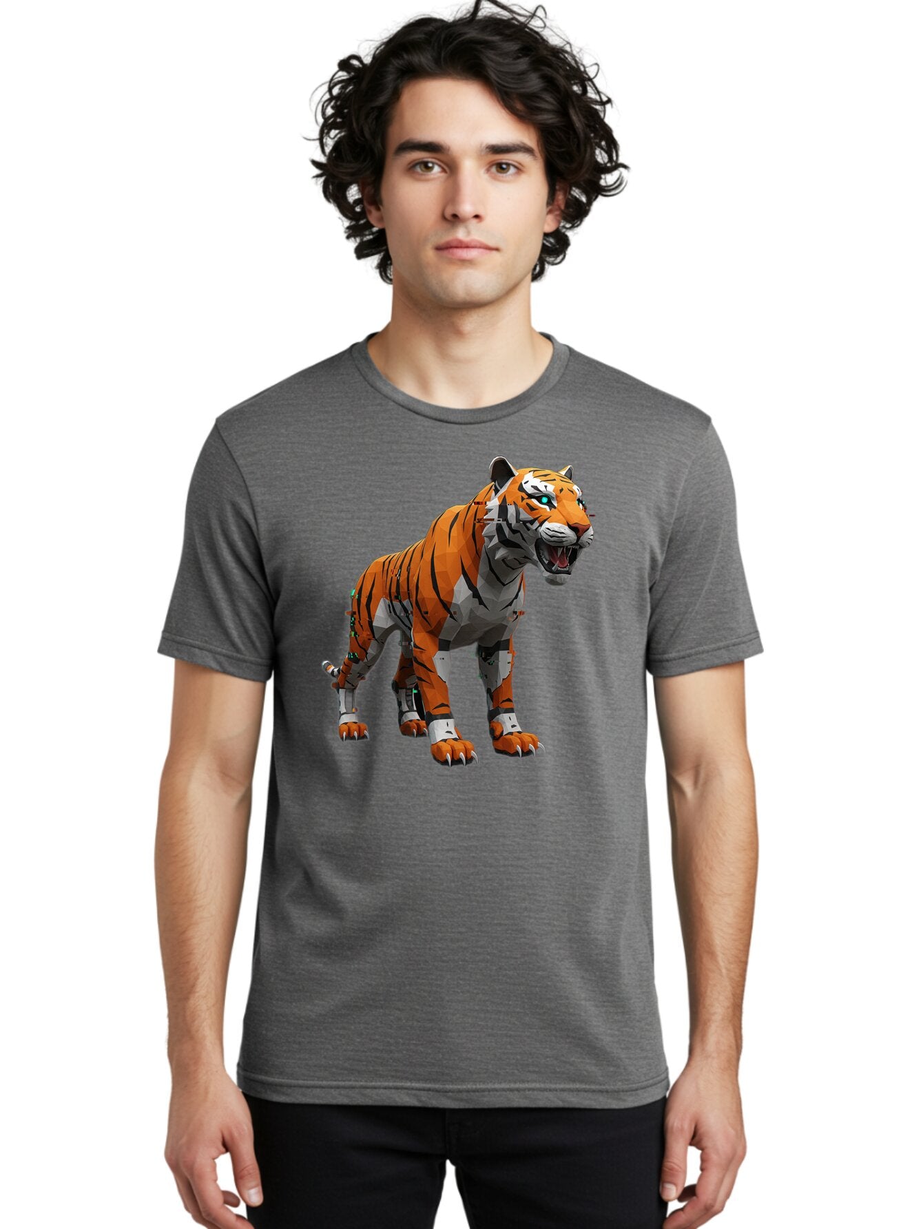Cyborg-Tiger-6 Men'S Graphic Tee, 100% Cotton, Comfortable Casual Summer Wear, Machine Washable, Vintage Camera, Old Camera, Antique Camera, Black Camera, Classic Photography, Photography Equipment, Nostalgic Device, Film Camera, Camera Art Bap349 18