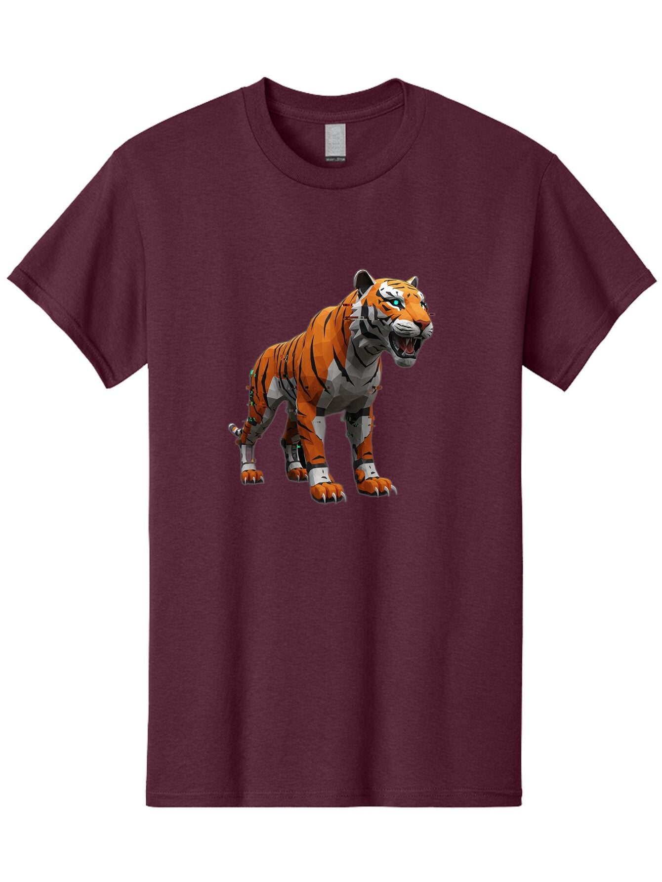 Cyborg-Tiger-6 Men'S Graphic Tee, 100% Cotton, Comfortable Casual Summer Wear, Machine Washable, Vintage Camera, Old Camera, Antique Camera, Black Camera, Classic Photography, Photography Equipment, Nostalgic Device, Film Camera, Camera Art Bap349 6