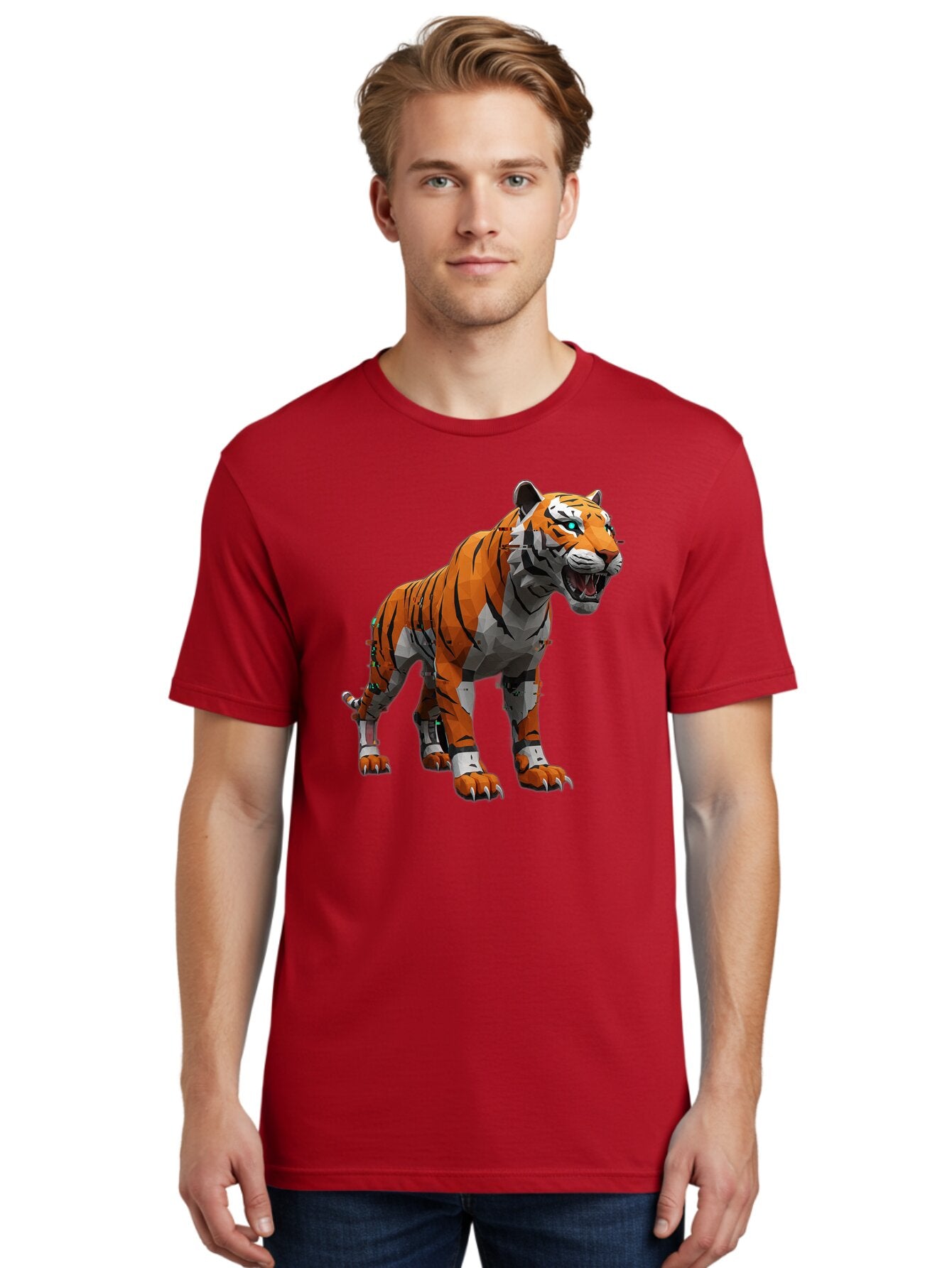 Cyborg-Tiger-6 Men'S Graphic Tee, 100% Cotton, Comfortable Casual Summer Wear, Machine Washable, Vintage Camera, Old Camera, Antique Camera, Black Camera, Classic Photography, Photography Equipment, Nostalgic Device, Film Camera, Camera Art Bap349 21
