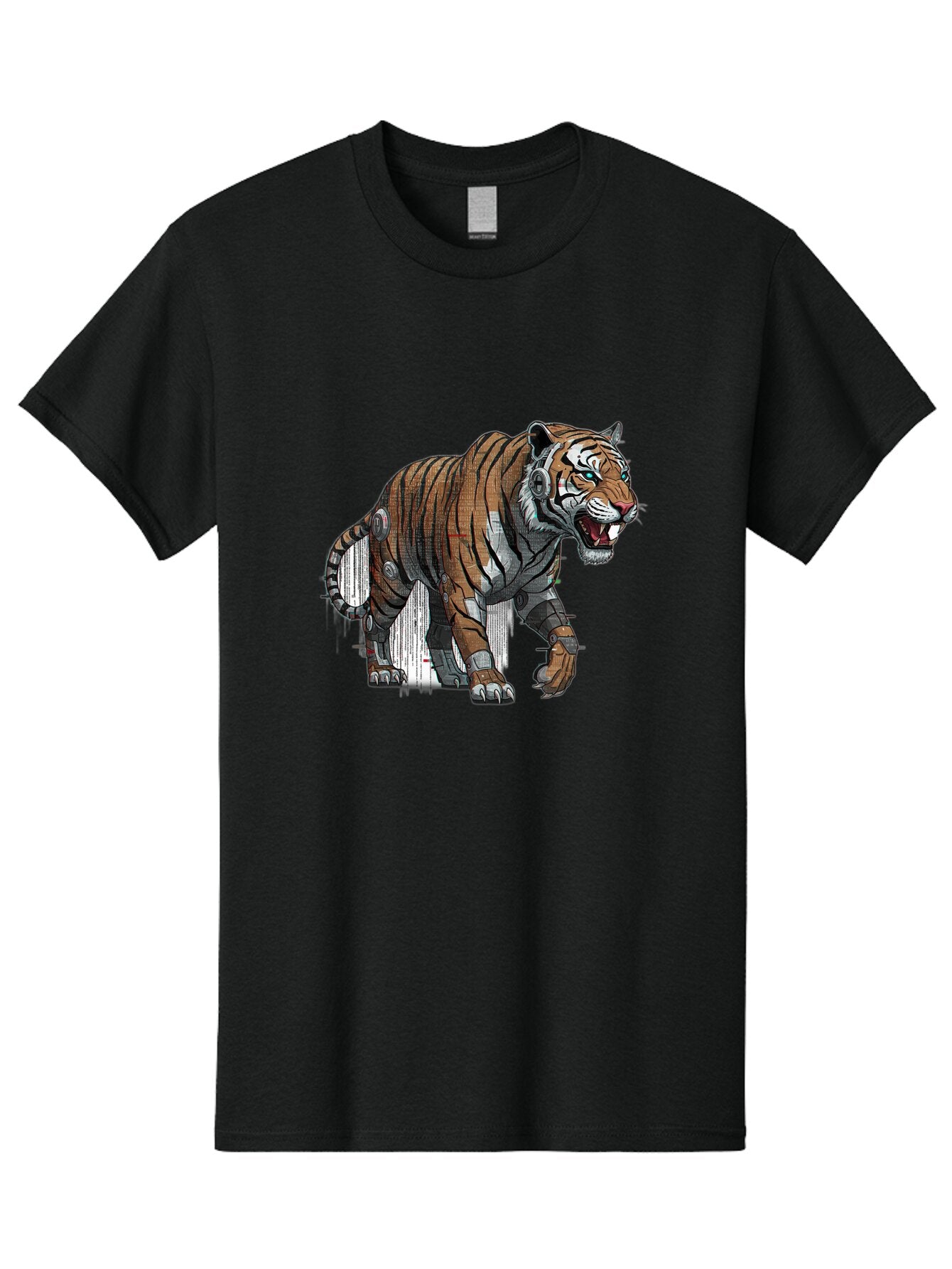 Cyborg-Tiger-7 Men'S Graphic Tee, 100% Cotton, Comfortable Casual Summer Wear, Machine Washable, Vintage Camera, Old Camera, Antique Camera, Black Camera, Classic Photography, Photography Equipment, Nostalgic Device, Film Camera, Camera Art Bap350 7