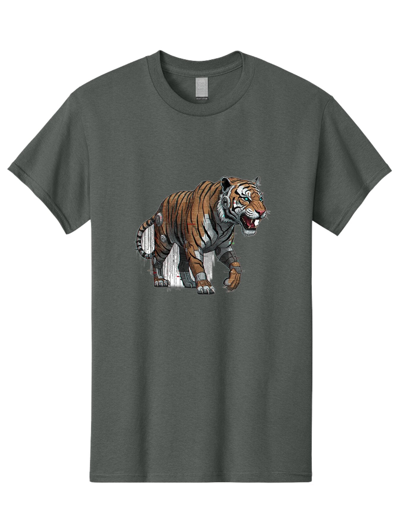 Cyborg-Tiger-7 Men'S Graphic Tee, 100% Cotton, Comfortable Casual Summer Wear, Machine Washable, Vintage Camera, Old Camera, Antique Camera, Black Camera, Classic Photography, Photography Equipment, Nostalgic Device, Film Camera, Camera Art Bap350 6