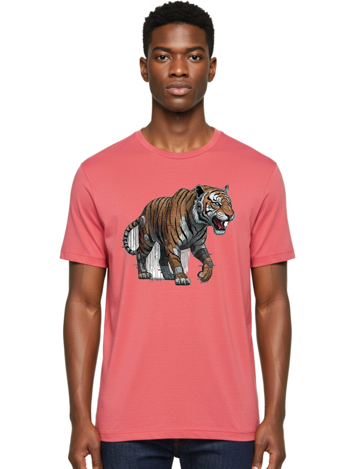 Cyborg-Tiger-7 Men'S Graphic Tee, 100% Cotton, Comfortable Casual Summer Wear, Machine Washable, Vintage Camera, Old Camera, Antique Camera, Black Camera, Classic Photography, Photography Equipment, Nostalgic Device, Film Camera, Camera Art Bap350 26