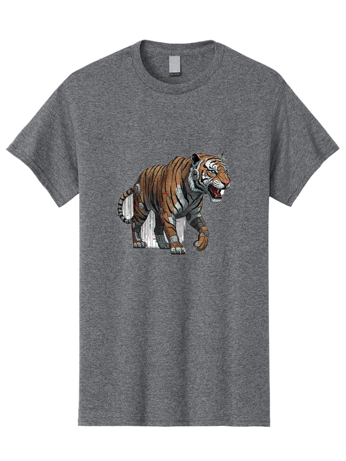 Cyborg-Tiger-7 Men'S Graphic Tee, 100% Cotton, Comfortable Casual Summer Wear, Machine Washable, Vintage Camera, Old Camera, Antique Camera, Black Camera, Classic Photography, Photography Equipment, Nostalgic Device, Film Camera, Camera Art Bap350 12