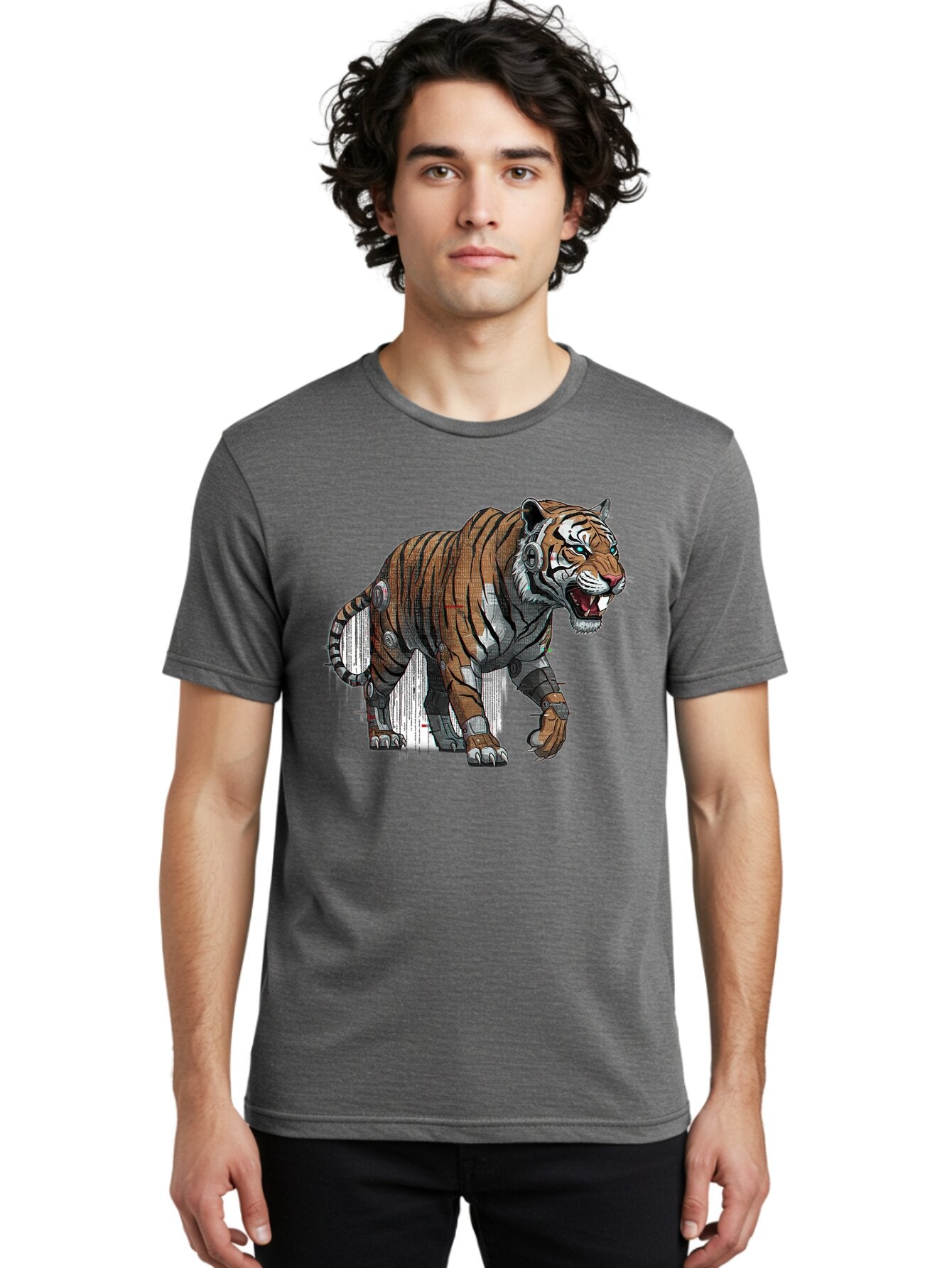 Cyborg-Tiger-7 Men'S Graphic Tee, 100% Cotton, Comfortable Casual Summer Wear, Machine Washable, Vintage Camera, Old Camera, Antique Camera, Black Camera, Classic Photography, Photography Equipment, Nostalgic Device, Film Camera, Camera Art Bap350 28
