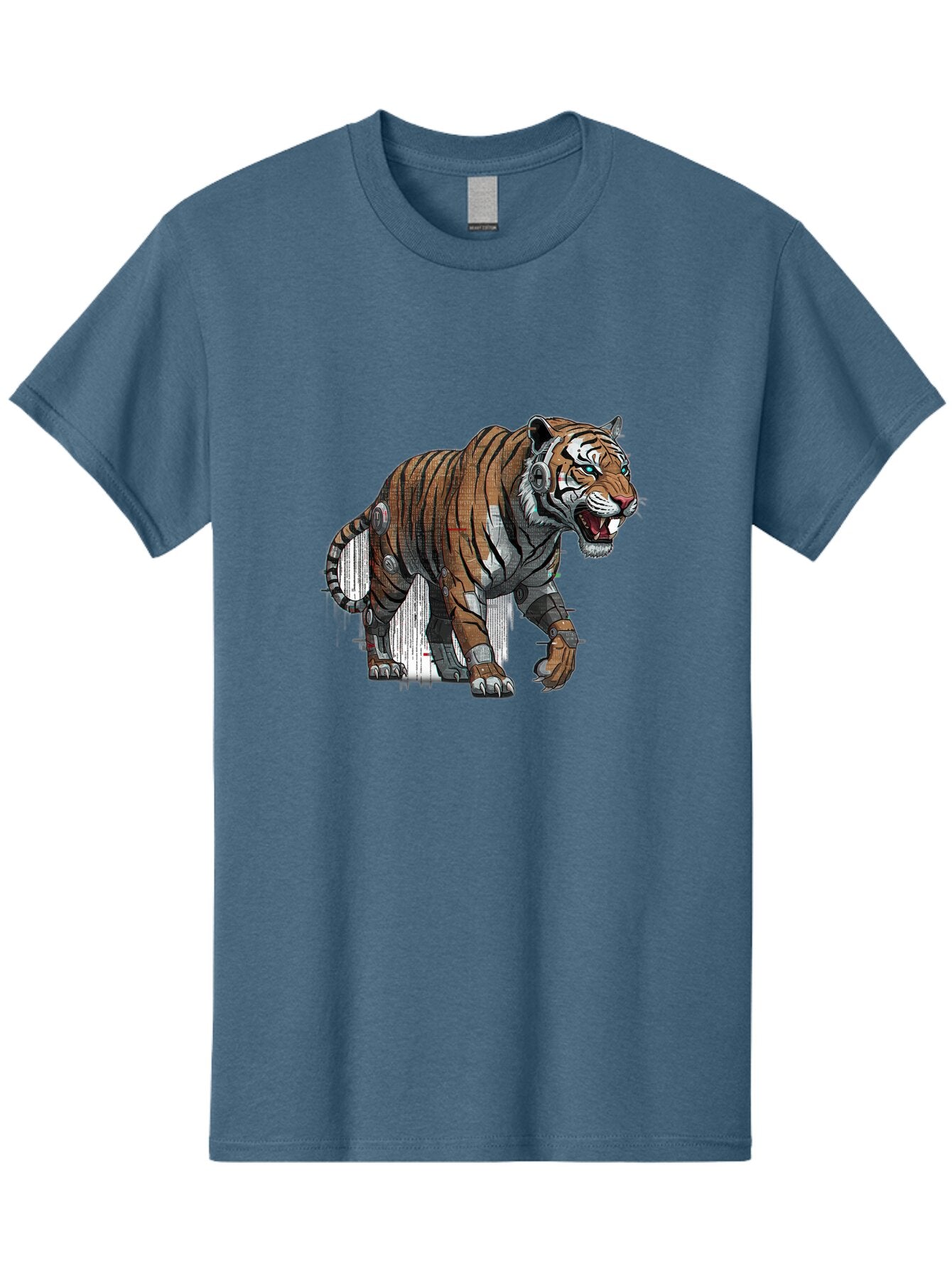 Cyborg-Tiger-7 Men'S Graphic Tee, 100% Cotton, Comfortable Casual Summer Wear, Machine Washable, Vintage Camera, Old Camera, Antique Camera, Black Camera, Classic Photography, Photography Equipment, Nostalgic Device, Film Camera, Camera Art Bap350 4