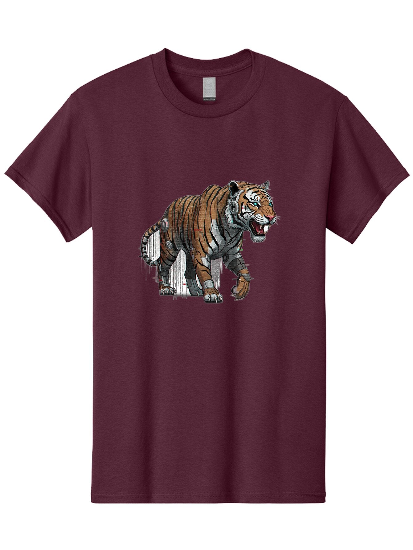 Cyborg-Tiger-7 Men'S Graphic Tee, 100% Cotton, Comfortable Casual Summer Wear, Machine Washable, Vintage Camera, Old Camera, Antique Camera, Black Camera, Classic Photography, Photography Equipment, Nostalgic Device, Film Camera, Camera Art Bap350 11