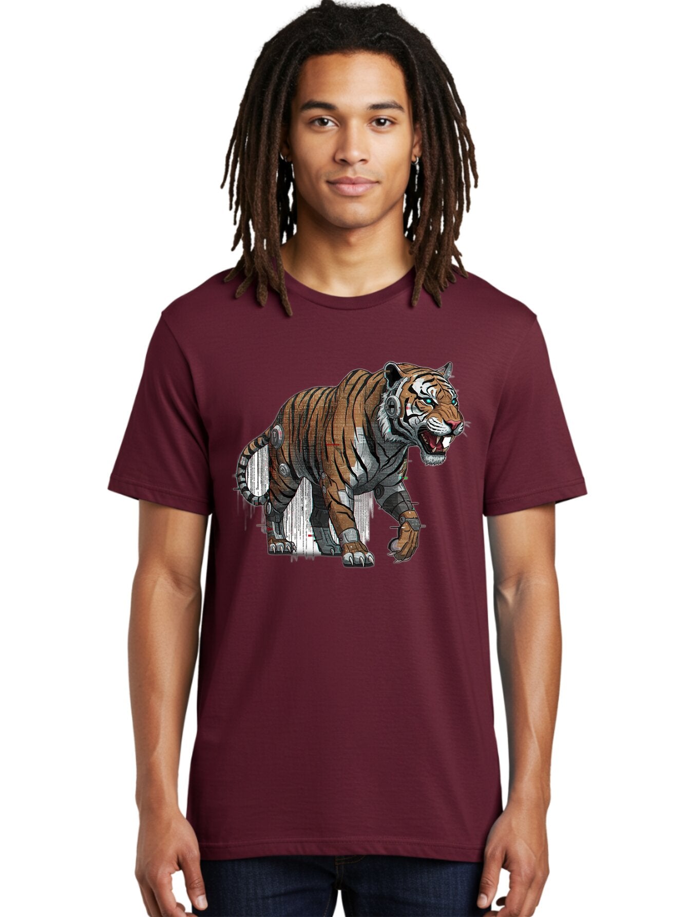 Cyborg-Tiger-7 Men'S Graphic Tee, 100% Cotton, Comfortable Casual Summer Wear, Machine Washable, Vintage Camera, Old Camera, Antique Camera, Black Camera, Classic Photography, Photography Equipment, Nostalgic Device, Film Camera, Camera Art Bap350 27