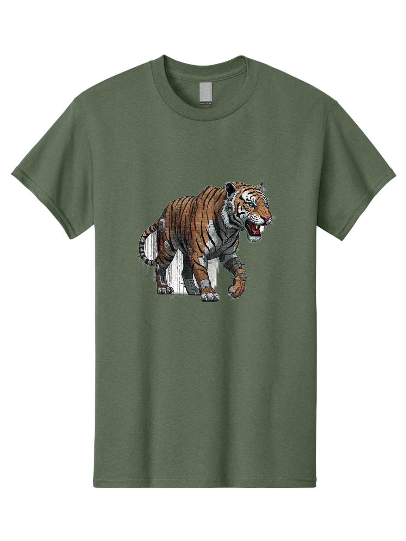 Cyborg-Tiger-7 Men'S Graphic Tee, 100% Cotton, Comfortable Casual Summer Wear, Machine Washable, Vintage Camera, Old Camera, Antique Camera, Black Camera, Classic Photography, Photography Equipment, Nostalgic Device, Film Camera, Camera Art Bap350 1