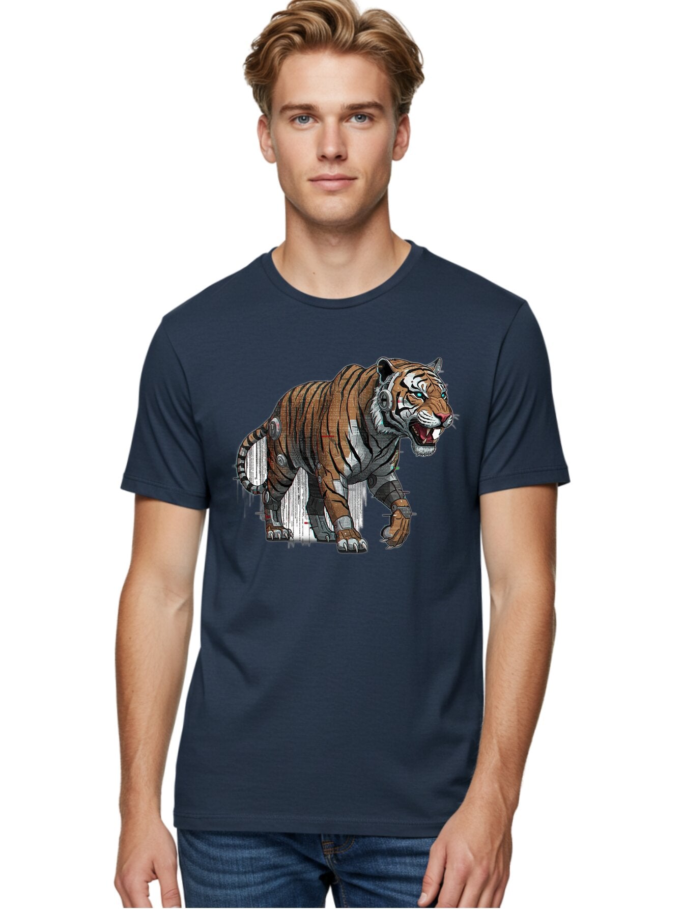 Cyborg-Tiger-7 Men'S Graphic Tee, 100% Cotton, Comfortable Casual Summer Wear, Machine Washable, Vintage Camera, Old Camera, Antique Camera, Black Camera, Classic Photography, Photography Equipment, Nostalgic Device, Film Camera, Camera Art Bap350 29
