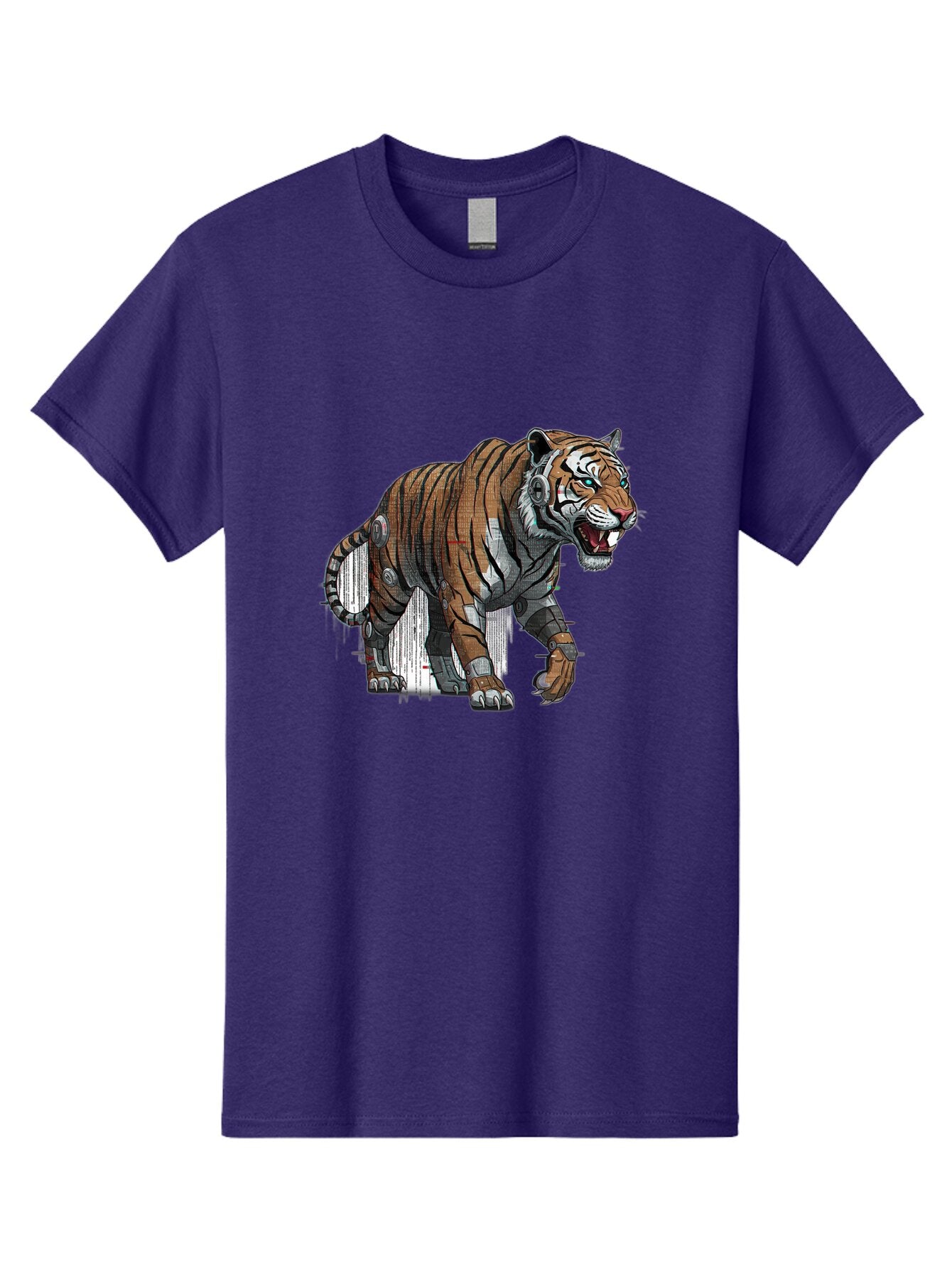 Cyborg-Tiger-7 Men'S Graphic Tee, 100% Cotton, Comfortable Casual Summer Wear, Machine Washable, Vintage Camera, Old Camera, Antique Camera, Black Camera, Classic Photography, Photography Equipment, Nostalgic Device, Film Camera, Camera Art Bap350 3