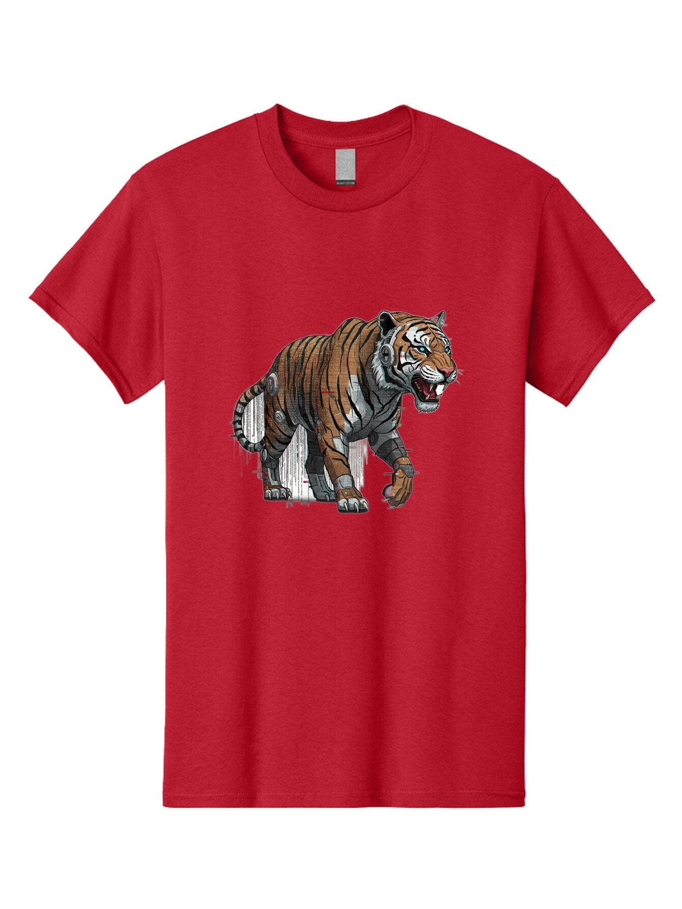 Cyborg-Tiger-7 Men'S Graphic Tee, 100% Cotton, Comfortable Casual Summer Wear, Machine Washable, Vintage Camera, Old Camera, Antique Camera, Black Camera, Classic Photography, Photography Equipment, Nostalgic Device, Film Camera, Camera Art Bap350 5