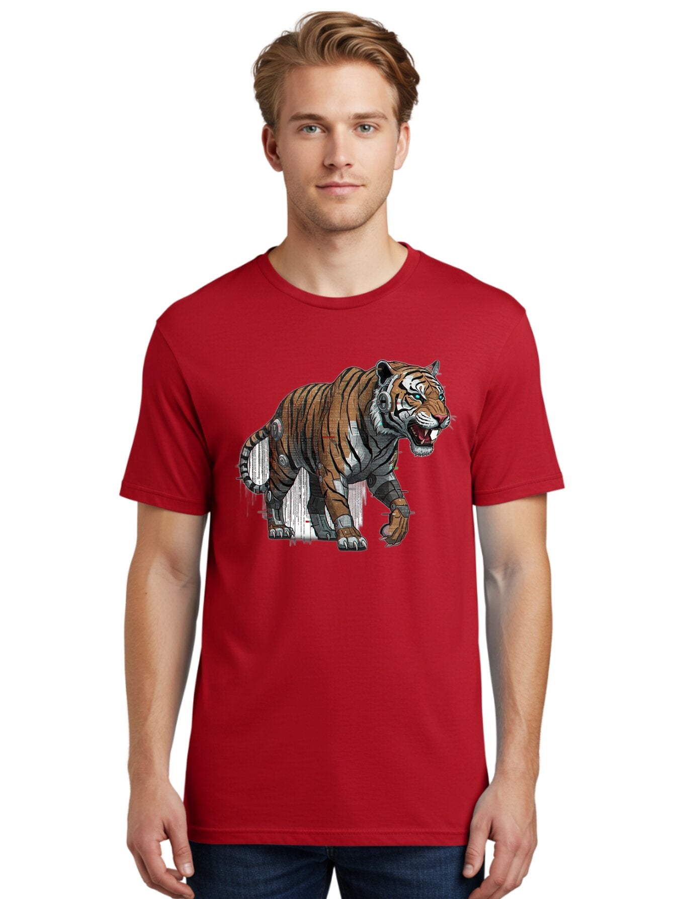 Cyborg-Tiger-7 Men'S Graphic Tee, 100% Cotton, Comfortable Casual Summer Wear, Machine Washable, Vintage Camera, Old Camera, Antique Camera, Black Camera, Classic Photography, Photography Equipment, Nostalgic Device, Film Camera, Camera Art Bap350 23