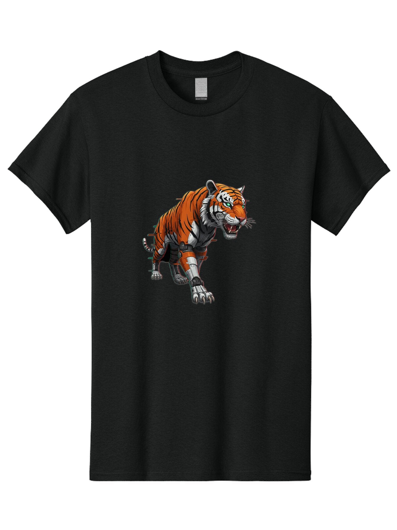 Cyborg-Tiger Men'S Graphic Tee, 100% Cotton, Comfortable Casual Summer Wear, Machine Washable, Vintage Camera, Old Camera, Antique Camera, Black Camera, Classic Photography, Photography Equipment, Nostalgic Device, Film Camera, Camera Art Bap351 8
