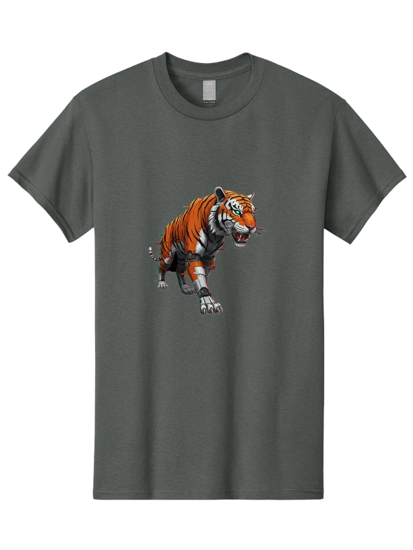 Cyborg-Tiger Men'S Graphic Tee, 100% Cotton, Comfortable Casual Summer Wear, Machine Washable, Vintage Camera, Old Camera, Antique Camera, Black Camera, Classic Photography, Photography Equipment, Nostalgic Device, Film Camera, Camera Art Bap351 6