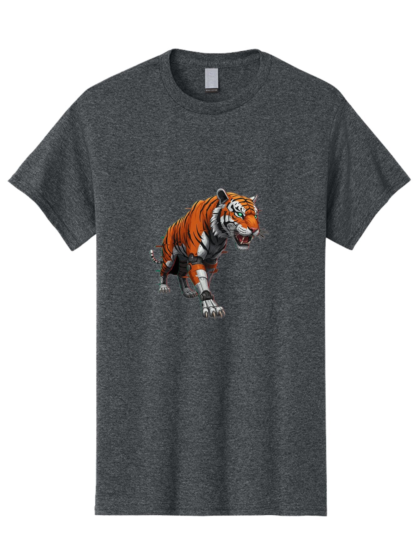 Cyborg-Tiger Men'S Graphic Tee, 100% Cotton, Comfortable Casual Summer Wear, Machine Washable, Vintage Camera, Old Camera, Antique Camera, Black Camera, Classic Photography, Photography Equipment, Nostalgic Device, Film Camera, Camera Art Bap351 7