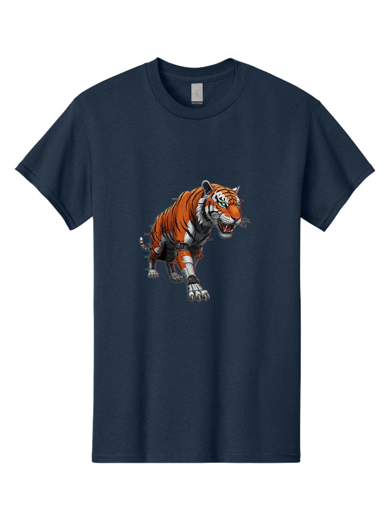Cyborg-Tiger Men'S Graphic Tee, 100% Cotton, Comfortable Casual Summer Wear, Machine Washable, Vintage Camera, Old Camera, Antique Camera, Black Camera, Classic Photography, Photography Equipment, Nostalgic Device, Film Camera, Camera Art Bap351 3