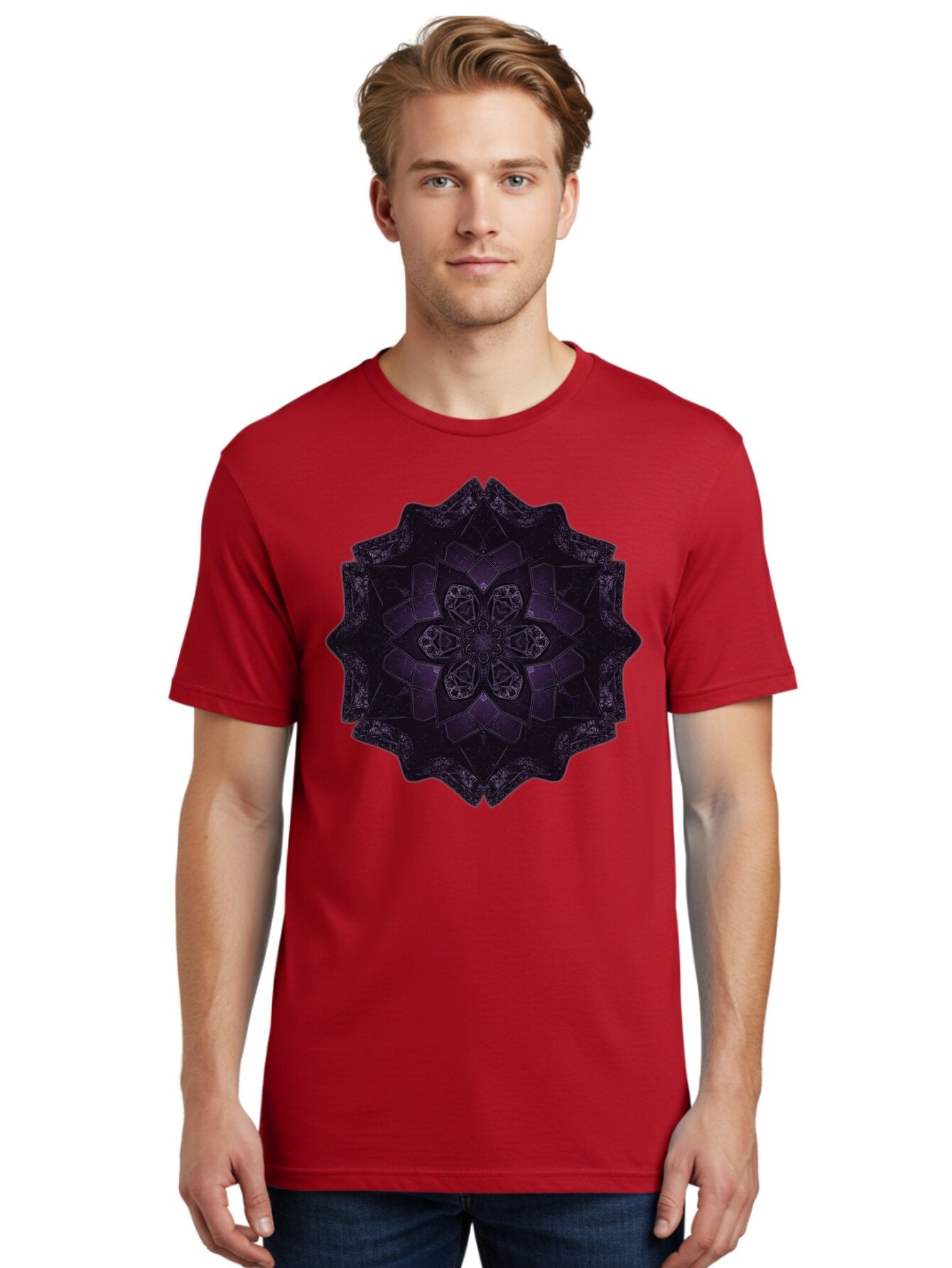 Dark-Floral-Mandala Men'S Graphic Tee, 100% Cotton, Comfortable Casual Summer Wear, Machine Washable, Vintage Camera, Old Camera, Antique Camera, Black Camera, Classic Photography, Photography Equipment, Nostalgic Device, Film Camera, Bap353 17