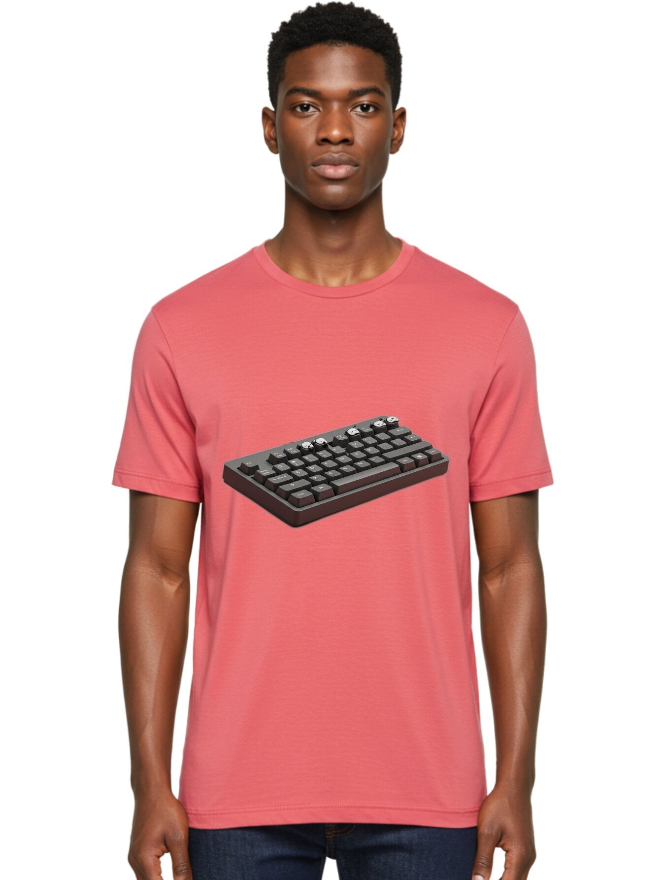 Dark-Keyboard Men'S Graphic Tee, 100% Cotton, Comfortable Casual Summer Wear, Machine Washable, Vintage Camera, Old Camera, Antique Camera, Black Camera, Classic Photography, Photography Equipment, Nostalgic Device, Film Camera, Camera Art Bap354 21