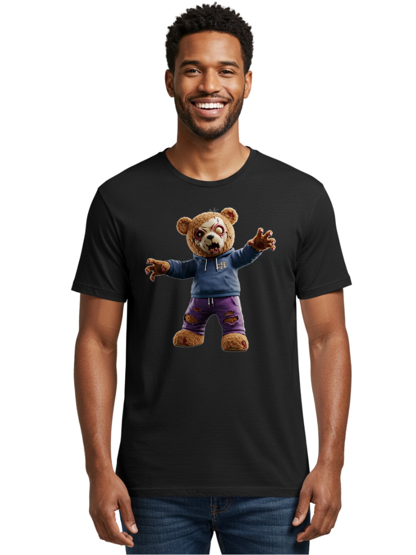 Dee-Dee-Zombie-Teddy-Bear Men'S Graphic Tee, 100% Cotton, Comfortable Casual Summer Wear, Machine Washable, Vintage Camera, Old Camera, Antique Camera, Black Camera, Classic Photography, Photography Equipment, Nostalgic Device, Film Camera, Bap356 24