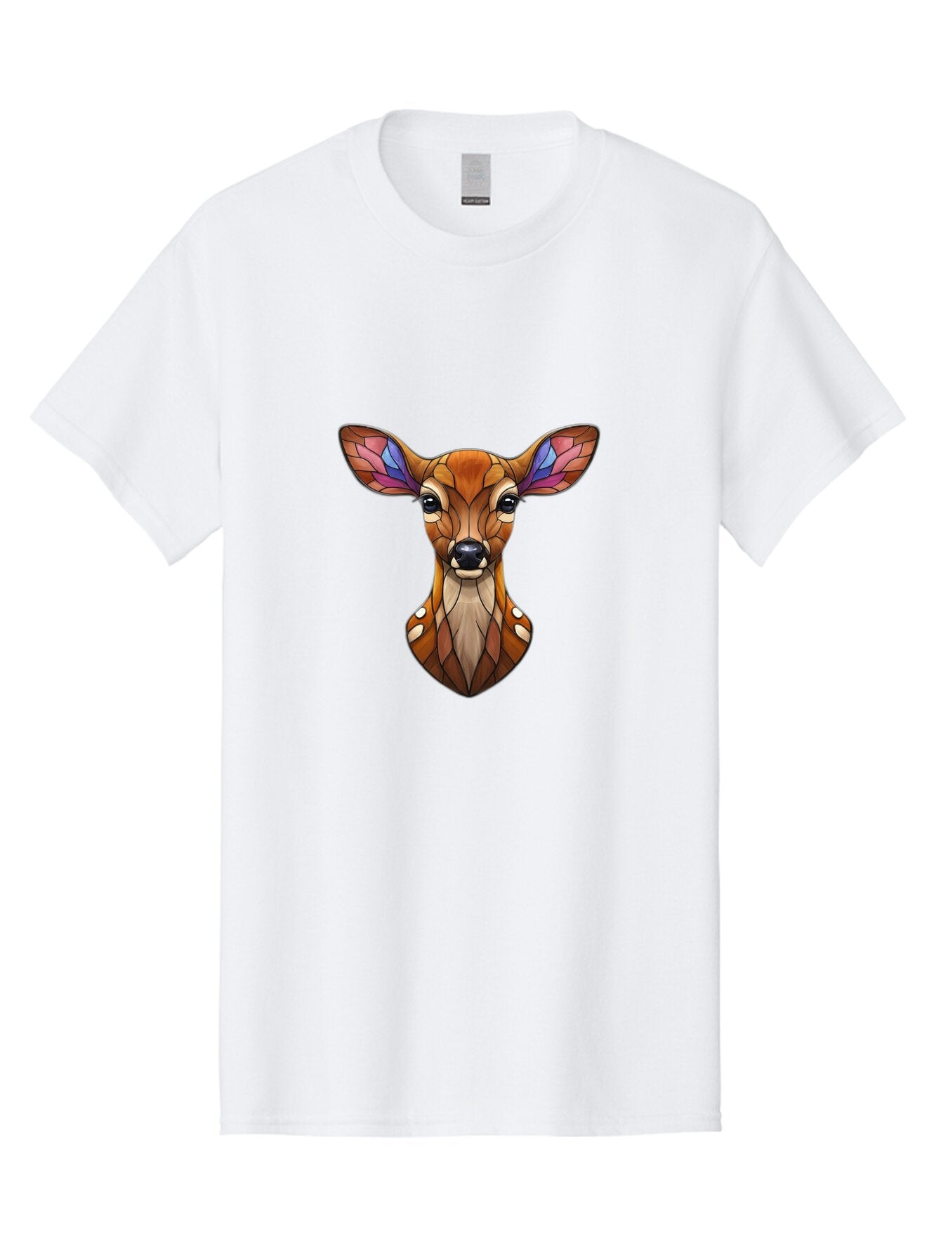 Deer-Head-Stained-Glass Men'S Graphic Tee, 100% Cotton, Comfortable Casual Summer Wear, Machine Washable, Vintage Camera, Old Camera, Antique Camera, Black Camera, Classic Photography, Photography Equipment, Nostalgic Device, Film Camera, Bap358 1