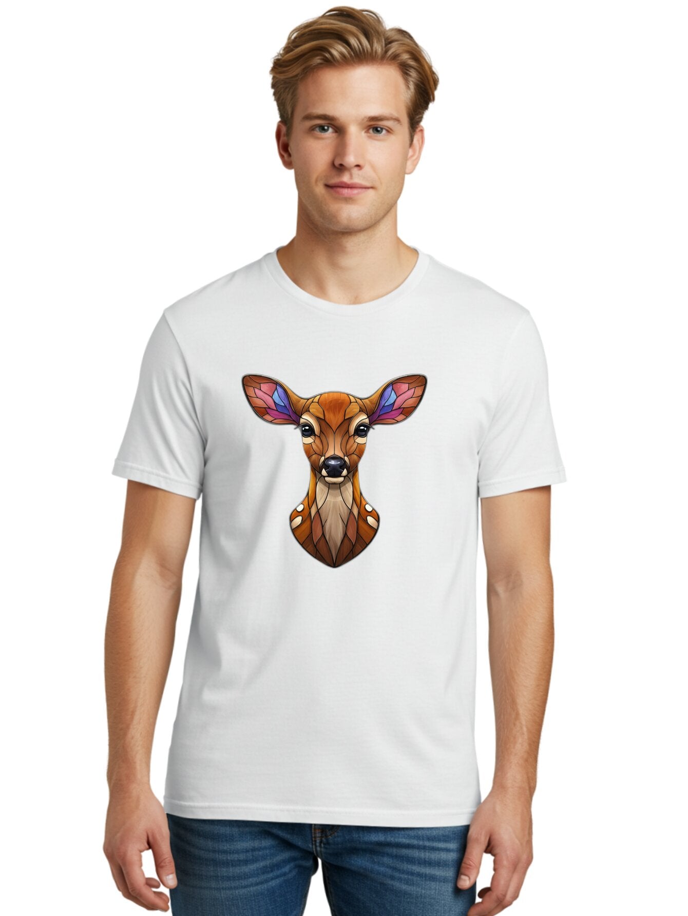 Deer-Head-Stained-Glass Men'S Graphic Tee, 100% Cotton, Comfortable Casual Summer Wear, Machine Washable, Vintage Camera, Old Camera, Antique Camera, Black Camera, Classic Photography, Photography Equipment, Nostalgic Device, Film Camera, Bap358 19
