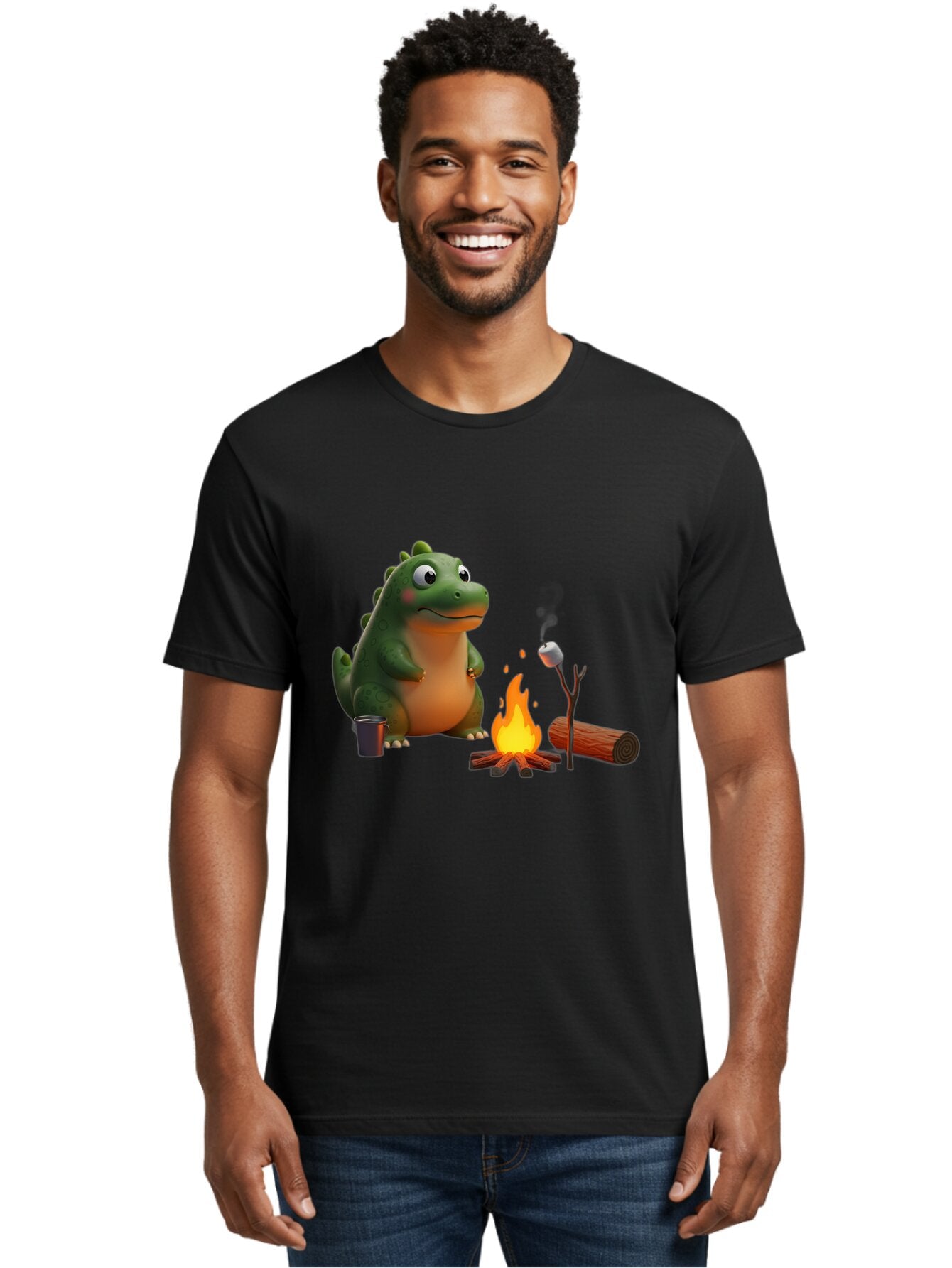 Dino-Roasting-Marshmallow Men'S Graphic Tee, 100% Cotton, Comfortable Casual Summer Wear, Machine Washable, Vintage Camera, Old Camera, Antique Camera, Black Camera, Classic Photography, Photography Equipment, Nostalgic Device, Film Camera, Bap369 17