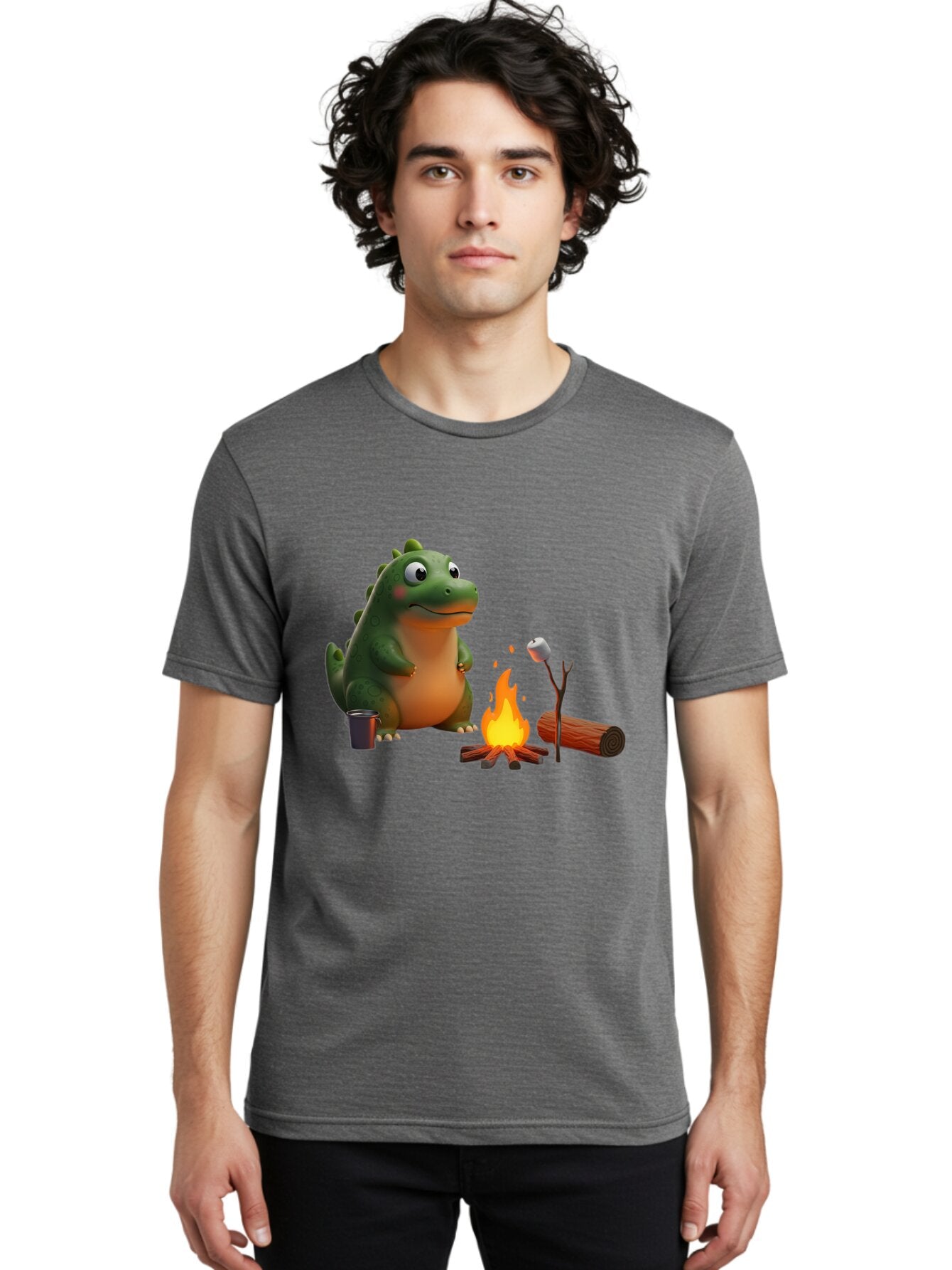 Dino-Roasting-Marshmallow Men'S Graphic Tee, 100% Cotton, Comfortable Casual Summer Wear, Machine Washable, Vintage Camera, Old Camera, Antique Camera, Black Camera, Classic Photography, Photography Equipment, Nostalgic Device, Film Camera, Bap369 21