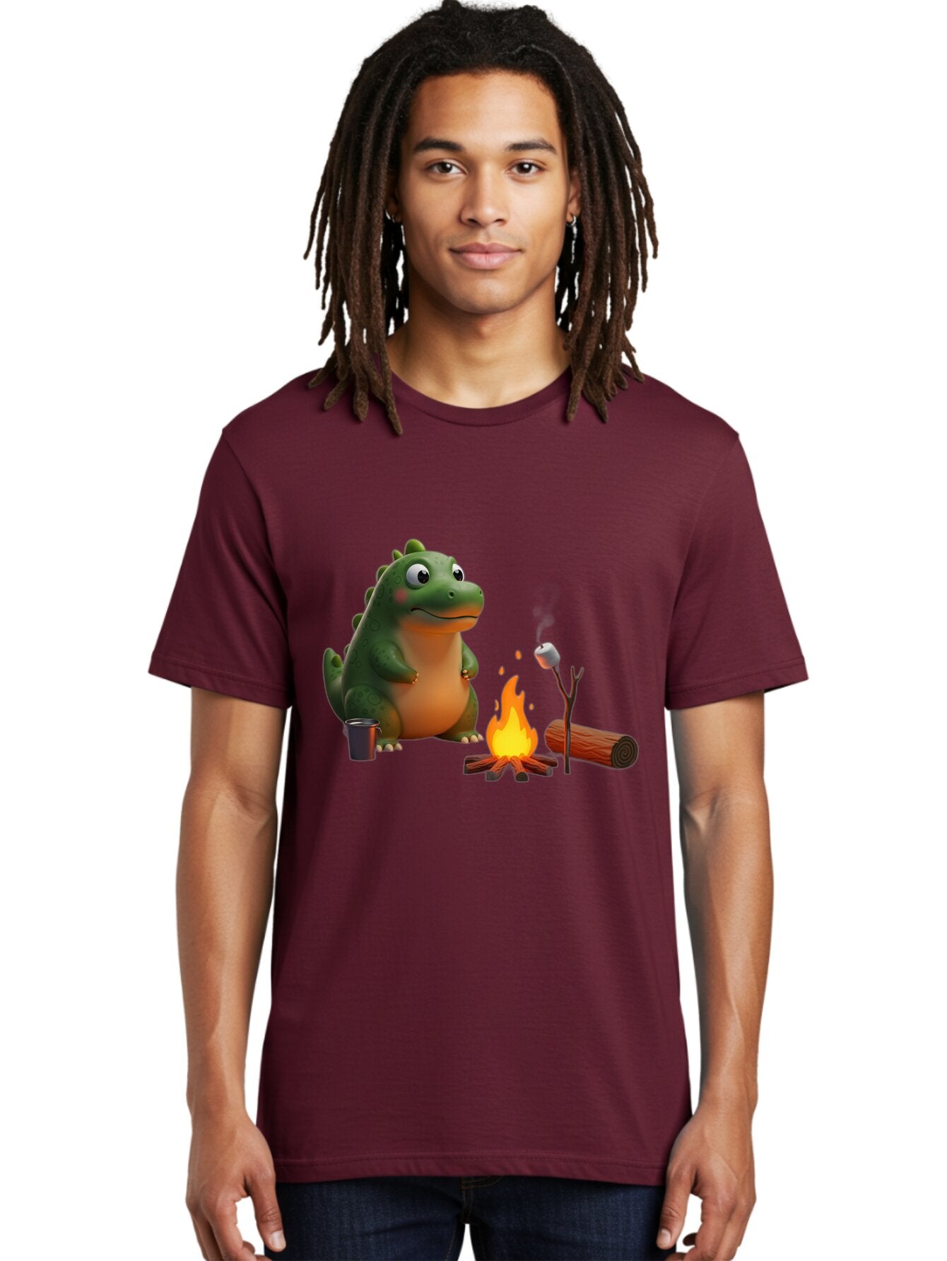 Dino-Roasting-Marshmallow Men'S Graphic Tee, 100% Cotton, Comfortable Casual Summer Wear, Machine Washable, Vintage Camera, Old Camera, Antique Camera, Black Camera, Classic Photography, Photography Equipment, Nostalgic Device, Film Camera, Bap369 25