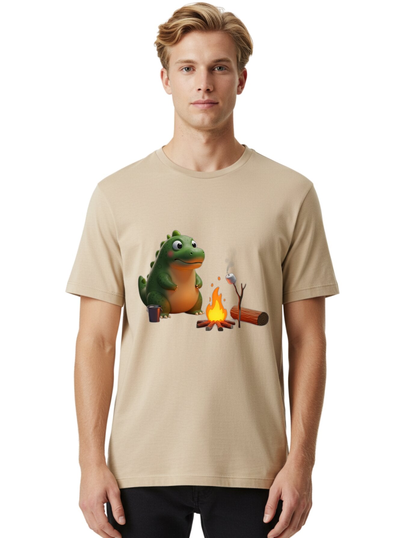 Dino-Roasting-Marshmallow Men'S Graphic Tee, 100% Cotton, Comfortable Casual Summer Wear, Machine Washable, Vintage Camera, Old Camera, Antique Camera, Black Camera, Classic Photography, Photography Equipment, Nostalgic Device, Film Camera, Bap369 20