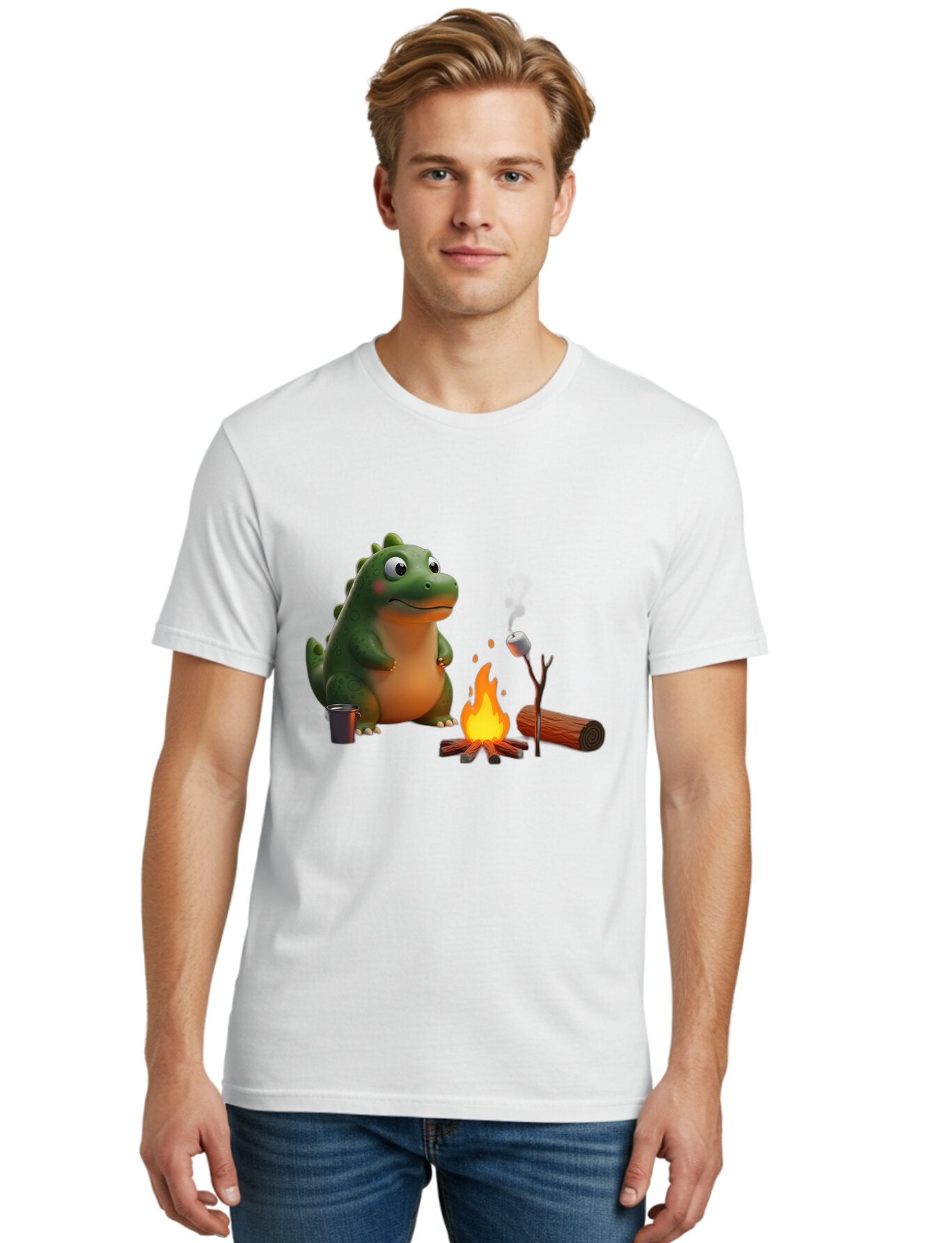 Dino-Roasting-Marshmallow Men'S Graphic Tee, 100% Cotton, Comfortable Casual Summer Wear, Machine Washable, Vintage Camera, Old Camera, Antique Camera, Black Camera, Classic Photography, Photography Equipment, Nostalgic Device, Film Camera, Bap369 18