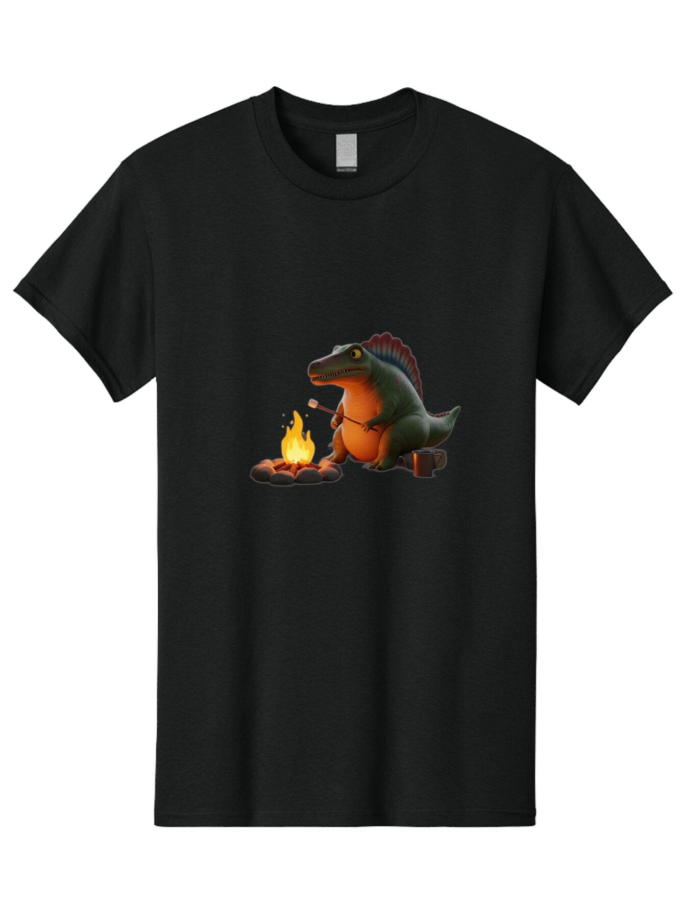 Dinosaur-Camping Men'S Graphic Tee, 100% Cotton, Comfortable Casual Summer Wear, Machine Washable, Vintage Camera, Old Camera, Antique Camera, Black Camera, Classic Photography, Photography Equipment, Nostalgic Device, Film Camera, Camera Art Bap370 8