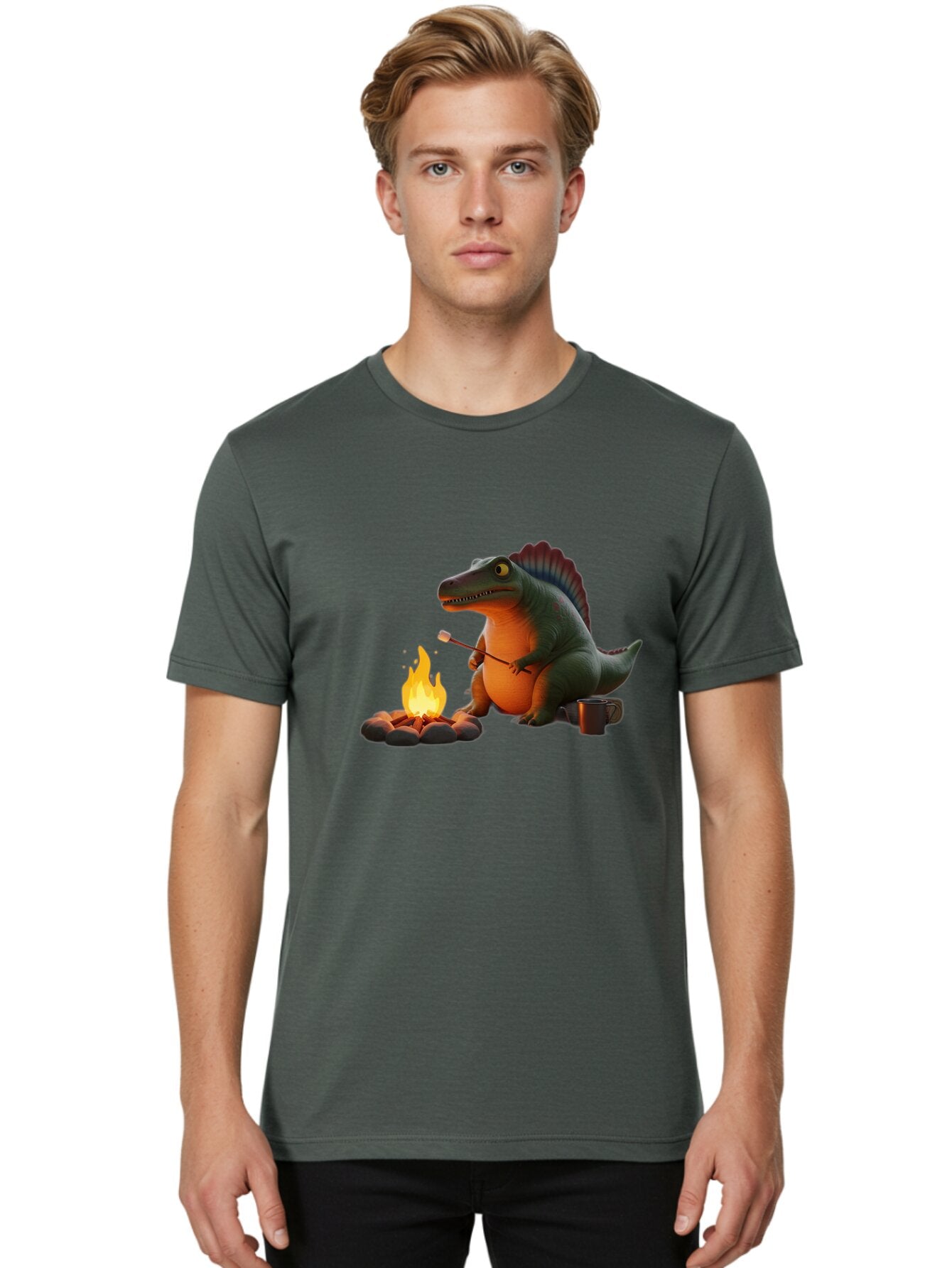 Dinosaur-Camping Men'S Graphic Tee, 100% Cotton, Comfortable Casual Summer Wear, Machine Washable, Vintage Camera, Old Camera, Antique Camera, Black Camera, Classic Photography, Photography Equipment, Nostalgic Device, Film Camera, Camera Art Bap370 19