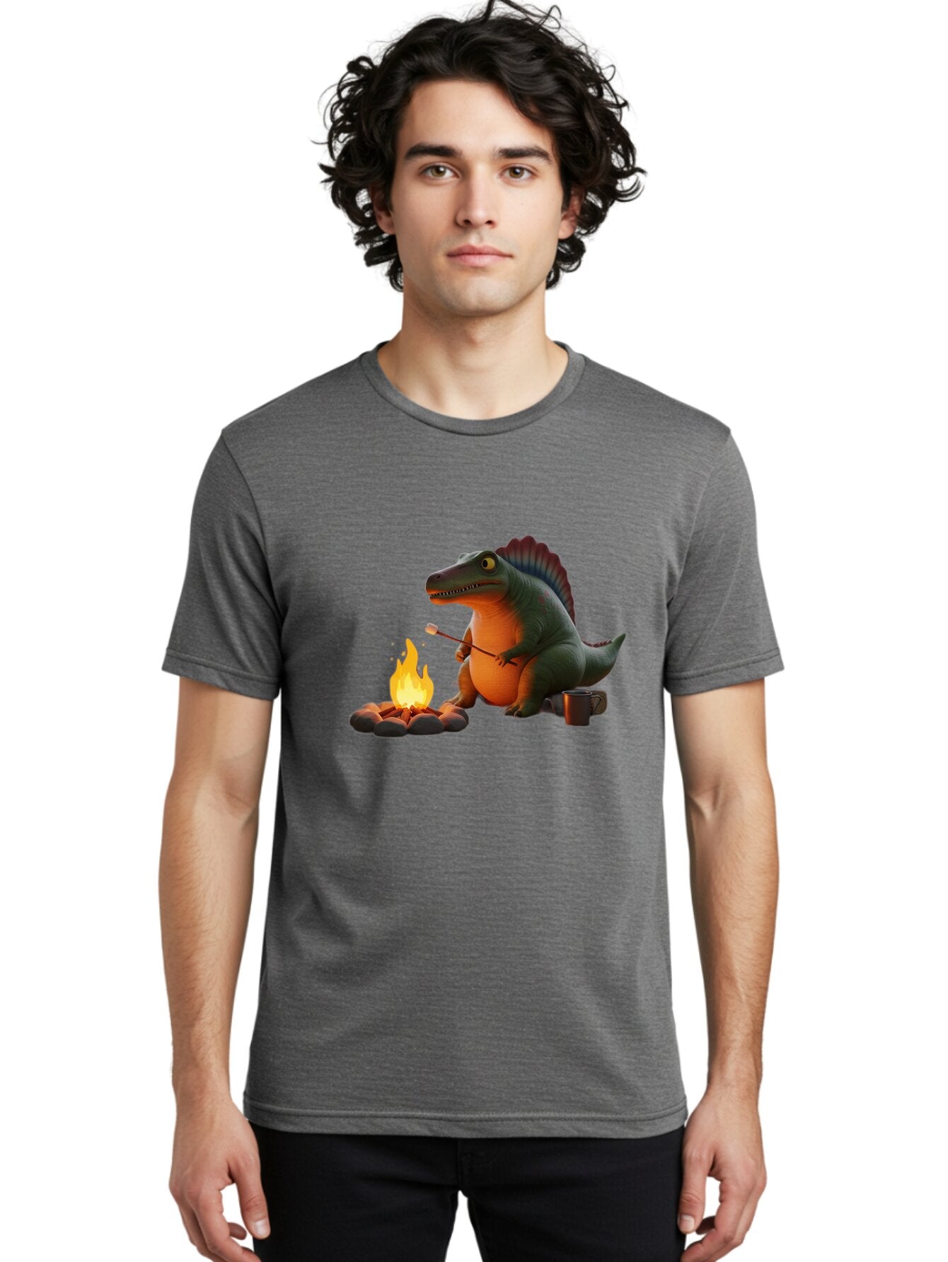 Dinosaur-Camping Men'S Graphic Tee, 100% Cotton, Comfortable Casual Summer Wear, Machine Washable, Vintage Camera, Old Camera, Antique Camera, Black Camera, Classic Photography, Photography Equipment, Nostalgic Device, Film Camera, Camera Art Bap370 18
