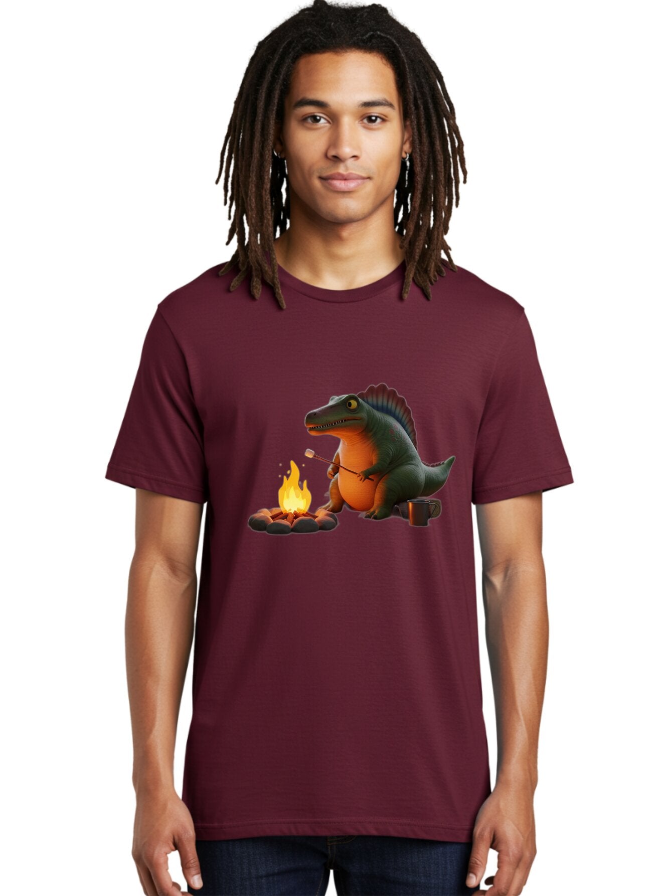 Dinosaur-Camping Men'S Graphic Tee, 100% Cotton, Comfortable Casual Summer Wear, Machine Washable, Vintage Camera, Old Camera, Antique Camera, Black Camera, Classic Photography, Photography Equipment, Nostalgic Device, Film Camera, Camera Art Bap370 30
