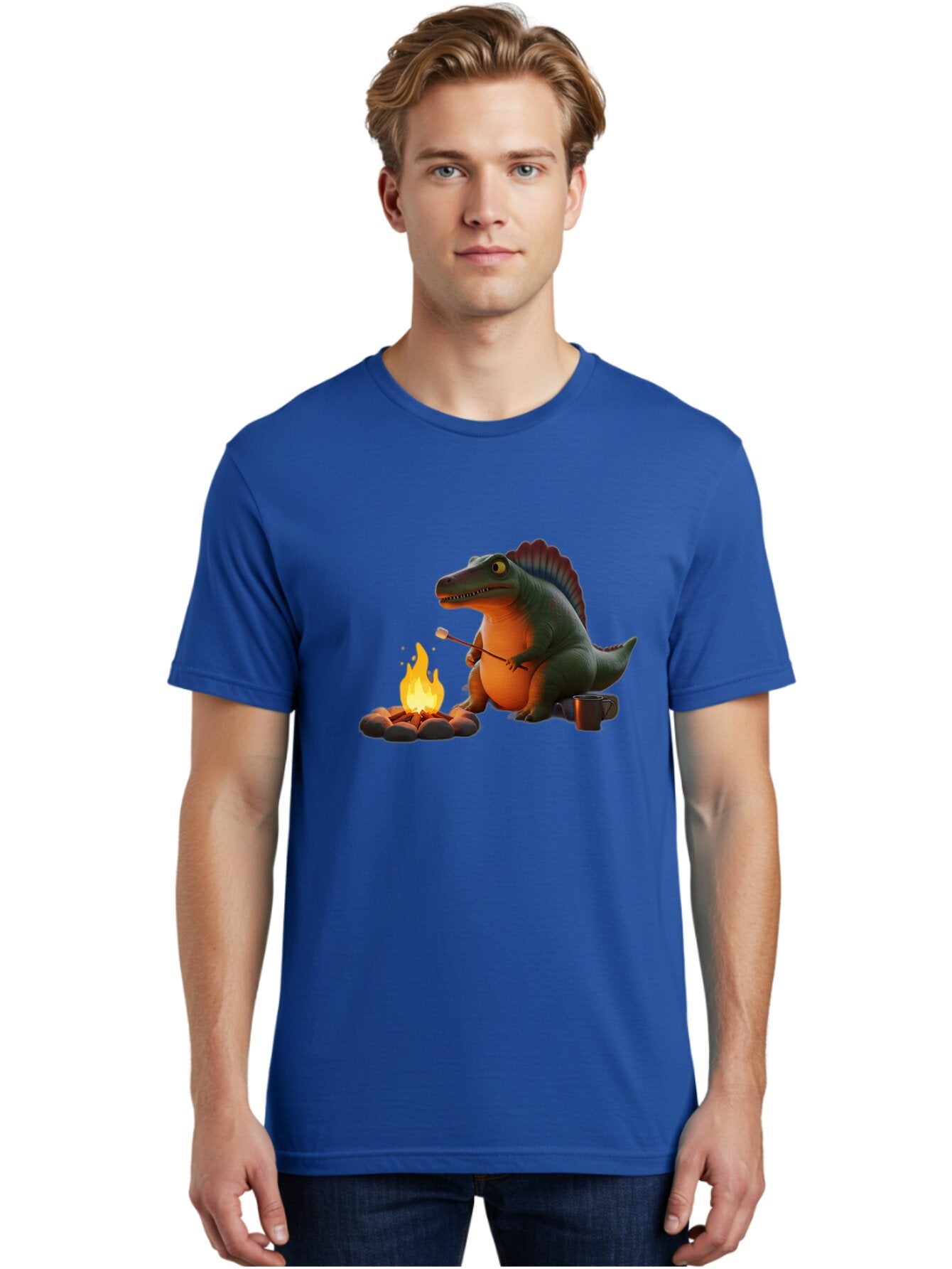 Dinosaur-Camping Men'S Graphic Tee, 100% Cotton, Comfortable Casual Summer Wear, Machine Washable, Vintage Camera, Old Camera, Antique Camera, Black Camera, Classic Photography, Photography Equipment, Nostalgic Device, Film Camera, Camera Art Bap370 24