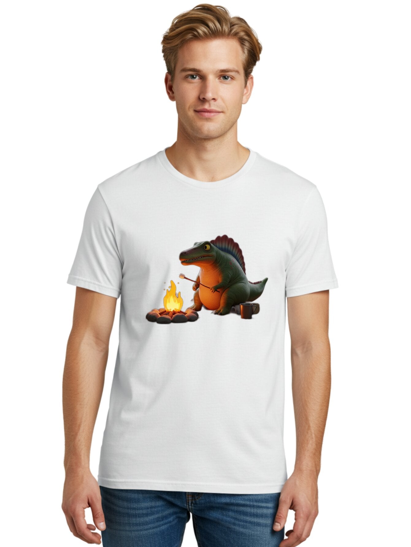 Dinosaur-Camping Men'S Graphic Tee, 100% Cotton, Comfortable Casual Summer Wear, Machine Washable, Vintage Camera, Old Camera, Antique Camera, Black Camera, Classic Photography, Photography Equipment, Nostalgic Device, Film Camera, Camera Art Bap370 17
