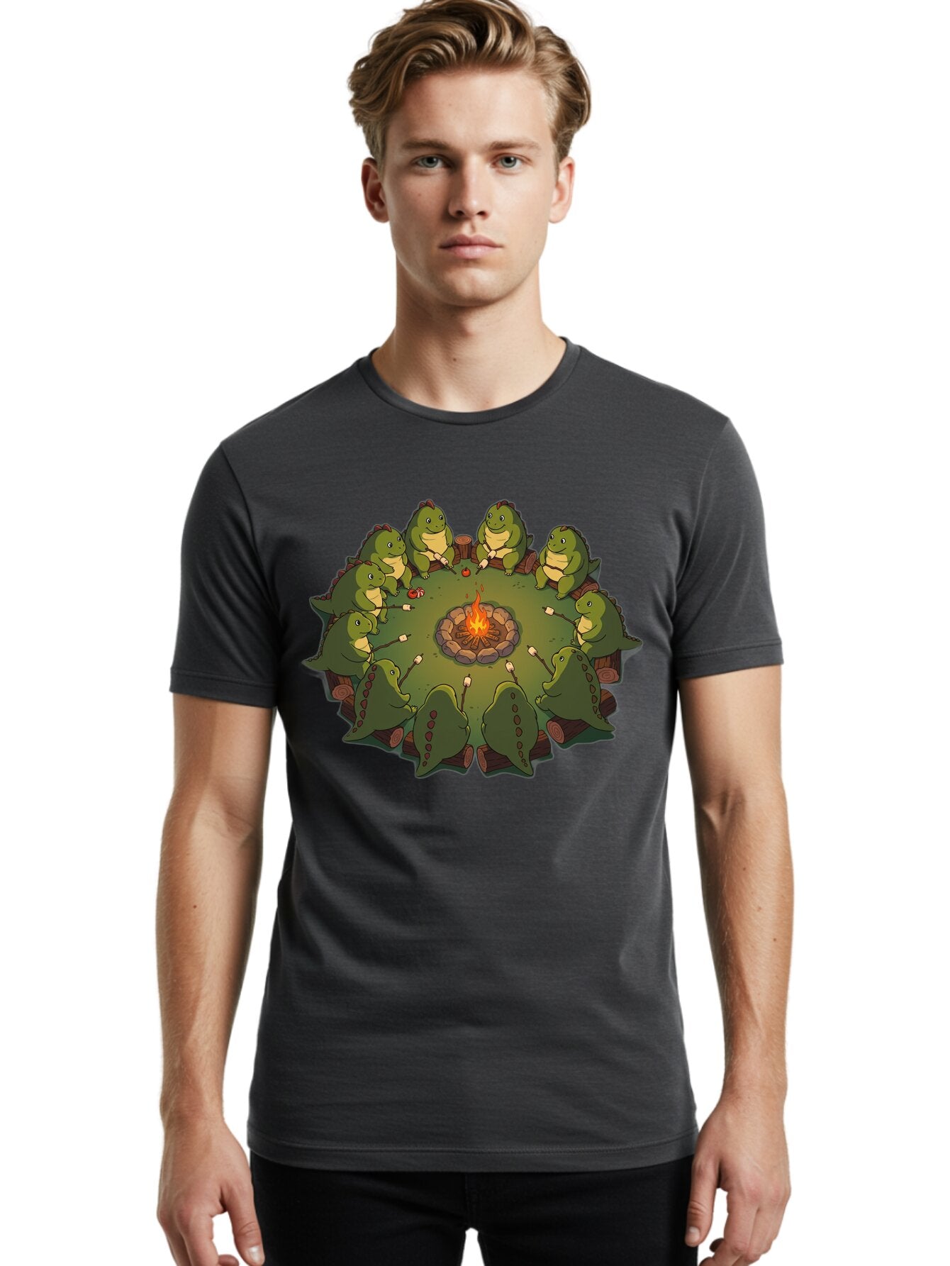 Dinosaurs-Around-Campfire Men'S Graphic Tee, 100% Cotton, Comfortable Casual Summer Wear, Machine Washable, Vintage Camera, Old Camera, Antique Camera, Black Camera, Classic Photography, Photography Equipment, Nostalgic Device, Film Camera, Bap372 29