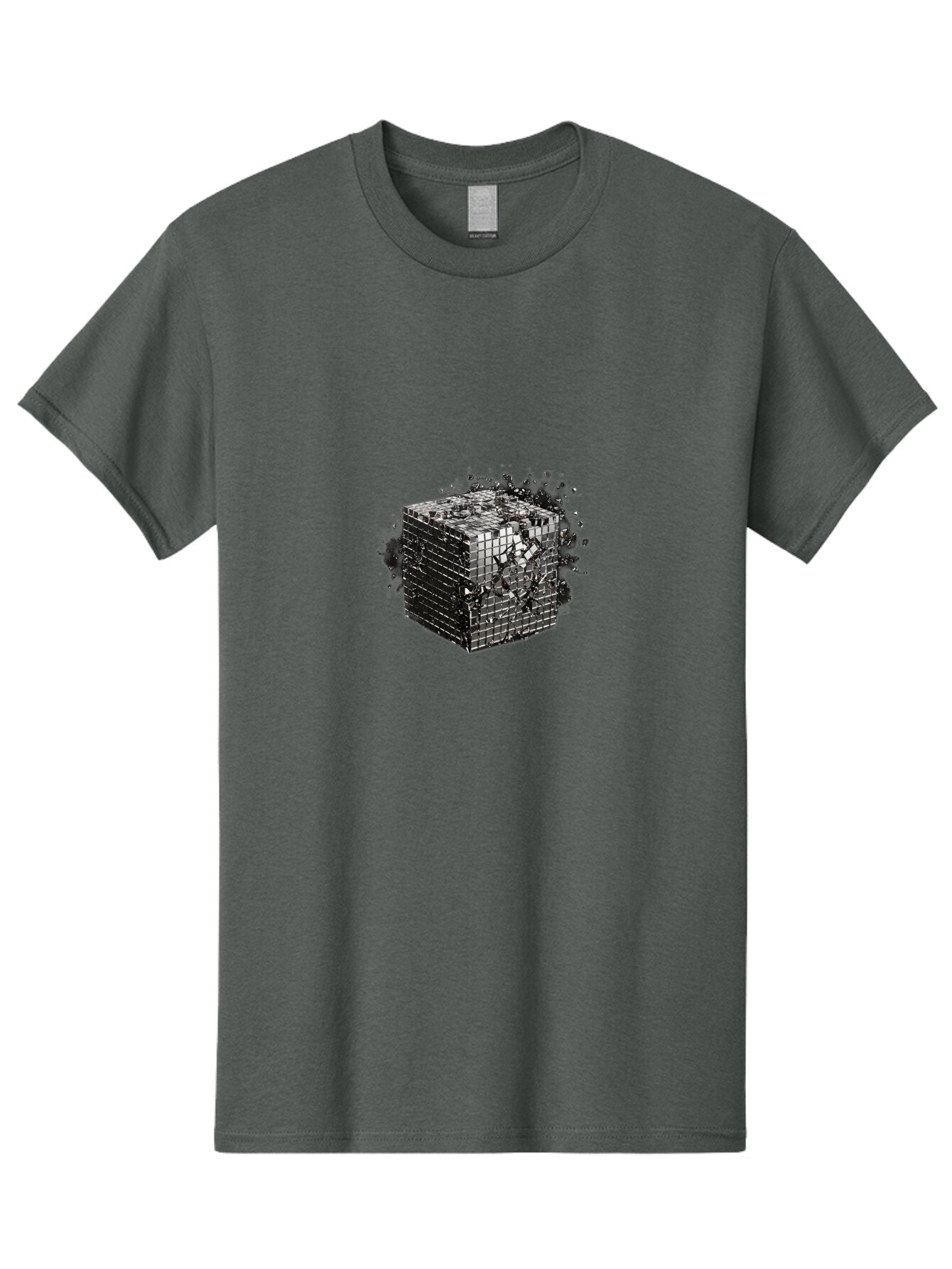 Disintegrating-Cube Men'S Graphic Tee, 100% Cotton, Comfortable Casual Summer Wear, Machine Washable, Vintage Camera, Old Camera, Antique Camera, Black Camera, Classic Photography, Photography Equipment, Nostalgic Device, Film Camera, Bap373 9
