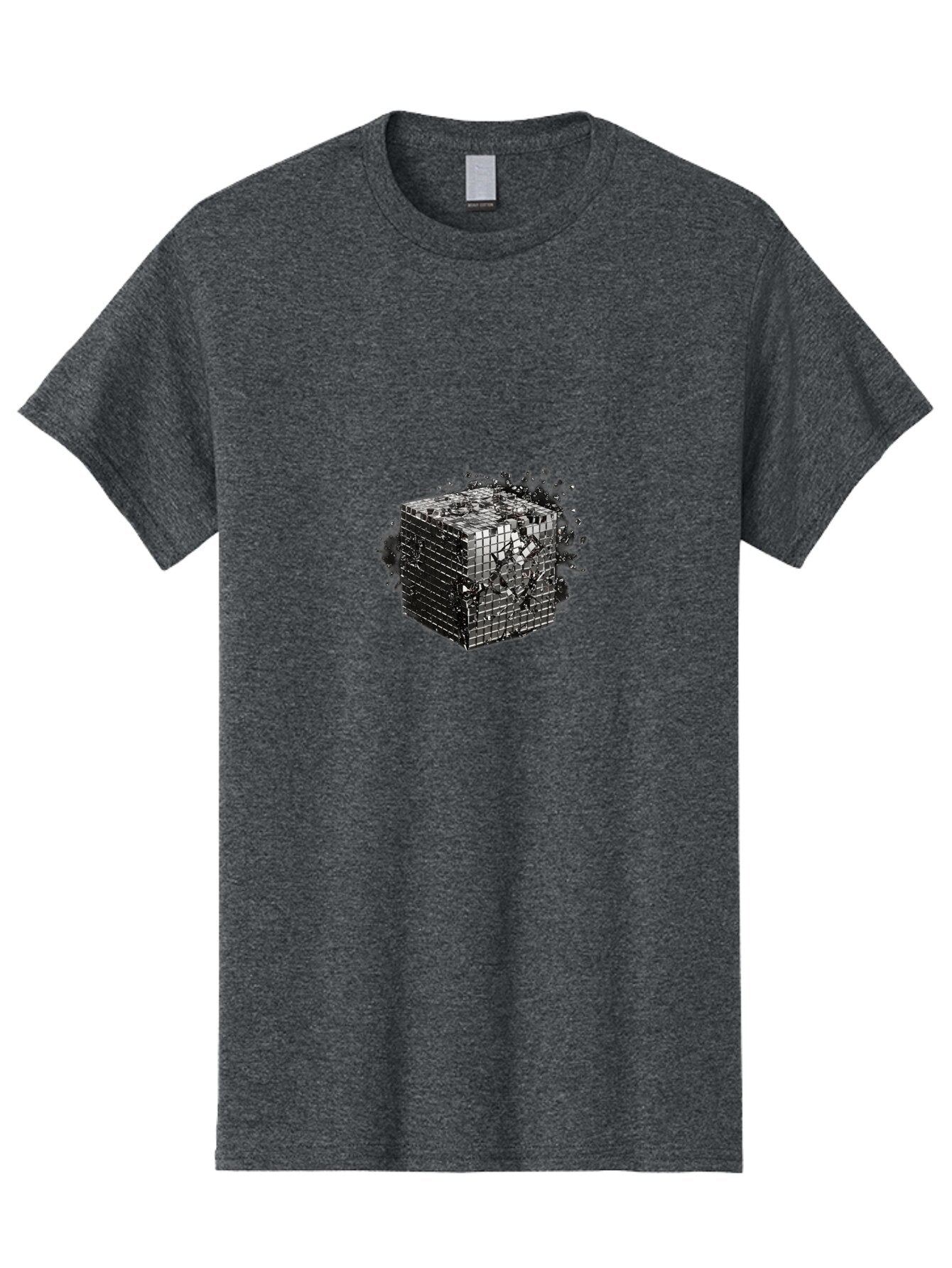 Disintegrating-Cube Men'S Graphic Tee, 100% Cotton, Comfortable Casual Summer Wear, Machine Washable, Vintage Camera, Old Camera, Antique Camera, Black Camera, Classic Photography, Photography Equipment, Nostalgic Device, Film Camera, Bap373 15