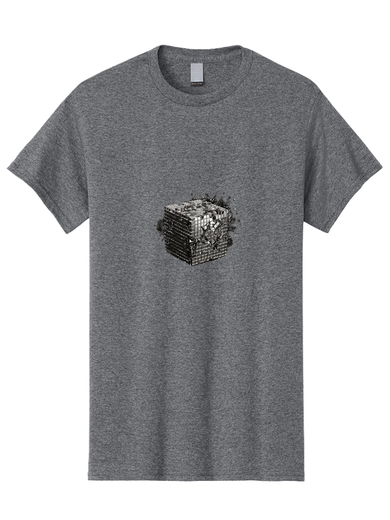 Disintegrating-Cube Men'S Graphic Tee, 100% Cotton, Comfortable Casual Summer Wear, Machine Washable, Vintage Camera, Old Camera, Antique Camera, Black Camera, Classic Photography, Photography Equipment, Nostalgic Device, Film Camera, Bap373 5