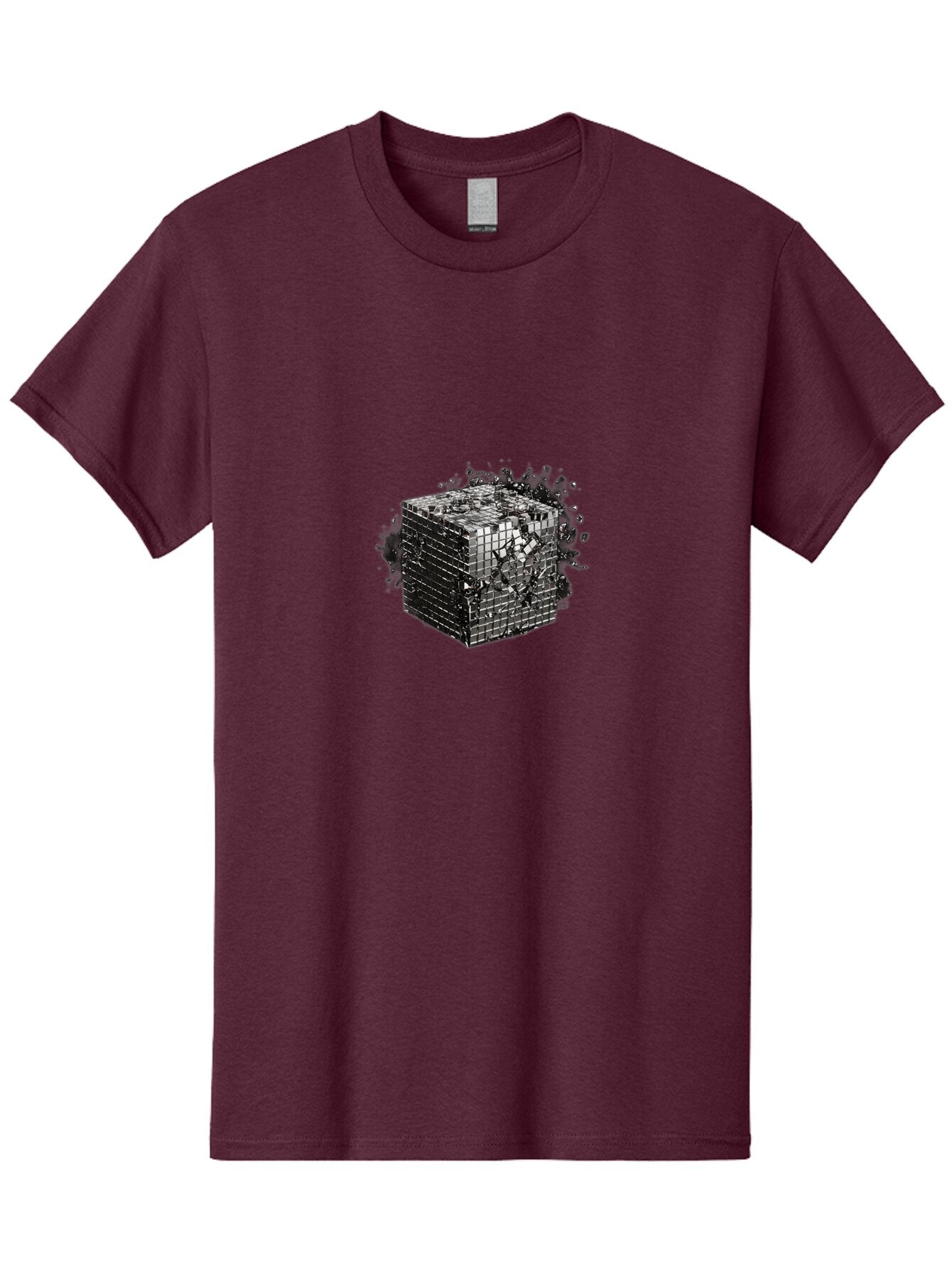 Disintegrating-Cube Men'S Graphic Tee, 100% Cotton, Comfortable Casual Summer Wear, Machine Washable, Vintage Camera, Old Camera, Antique Camera, Black Camera, Classic Photography, Photography Equipment, Nostalgic Device, Film Camera, Bap373 4
