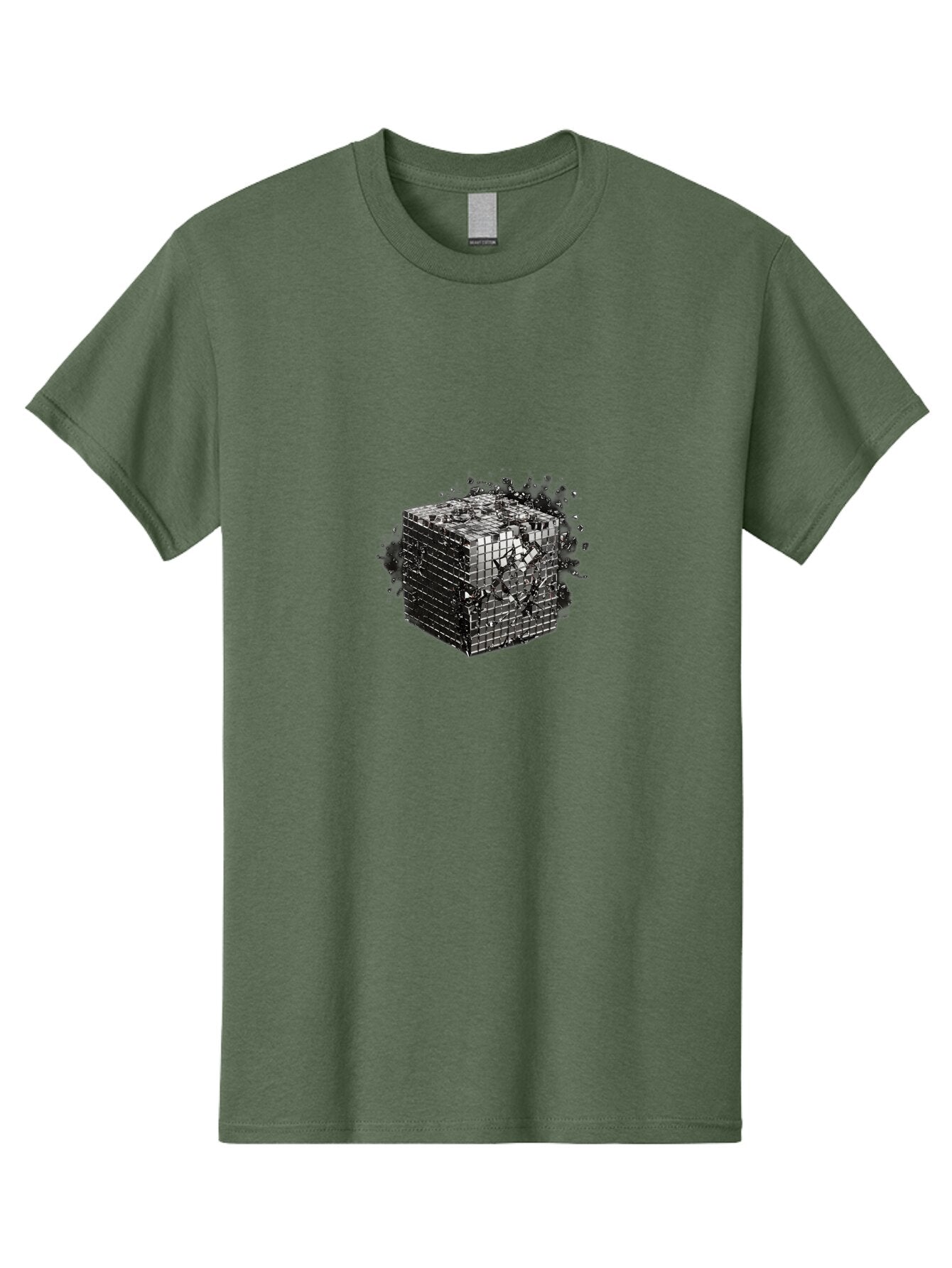 Disintegrating-Cube Men'S Graphic Tee, 100% Cotton, Comfortable Casual Summer Wear, Machine Washable, Vintage Camera, Old Camera, Antique Camera, Black Camera, Classic Photography, Photography Equipment, Nostalgic Device, Film Camera, Bap373 1