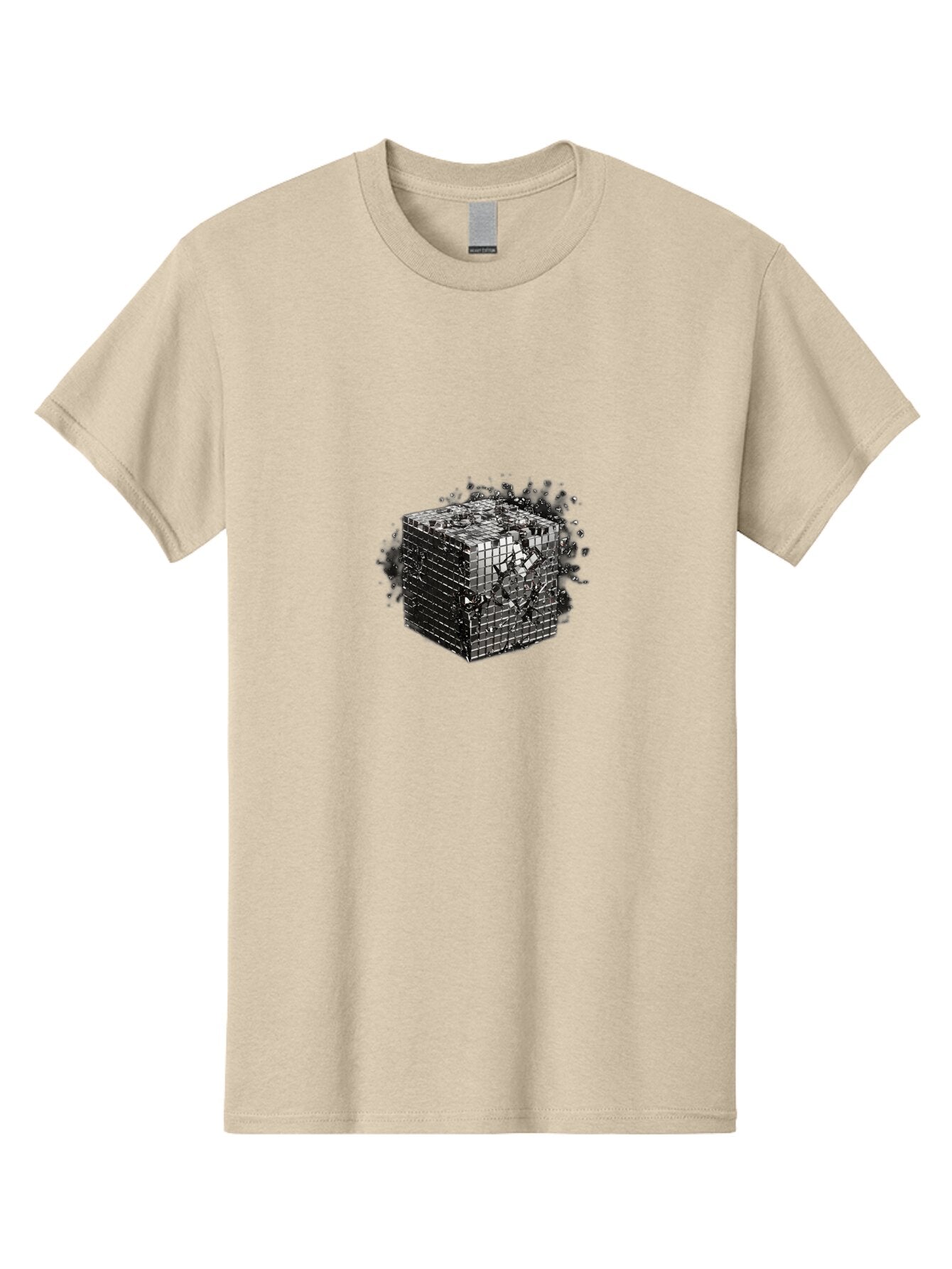 Disintegrating-Cube Men'S Graphic Tee, 100% Cotton, Comfortable Casual Summer Wear, Machine Washable, Vintage Camera, Old Camera, Antique Camera, Black Camera, Classic Photography, Photography Equipment, Nostalgic Device, Film Camera, Bap373 6