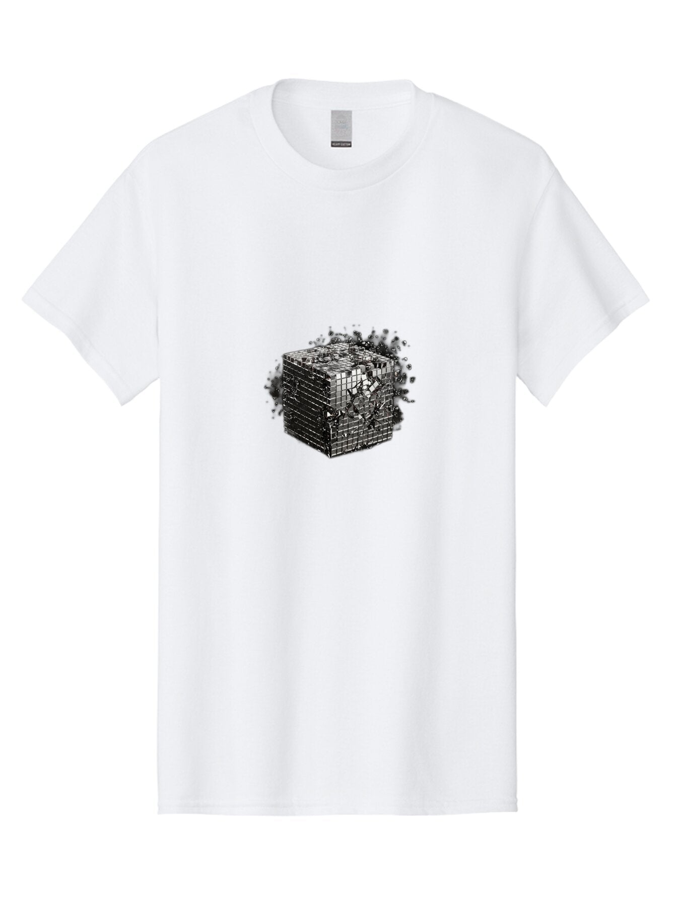 Disintegrating-Cube Men'S Graphic Tee, 100% Cotton, Comfortable Casual Summer Wear, Machine Washable, Vintage Camera, Old Camera, Antique Camera, Black Camera, Classic Photography, Photography Equipment, Nostalgic Device, Film Camera, Bap373 8