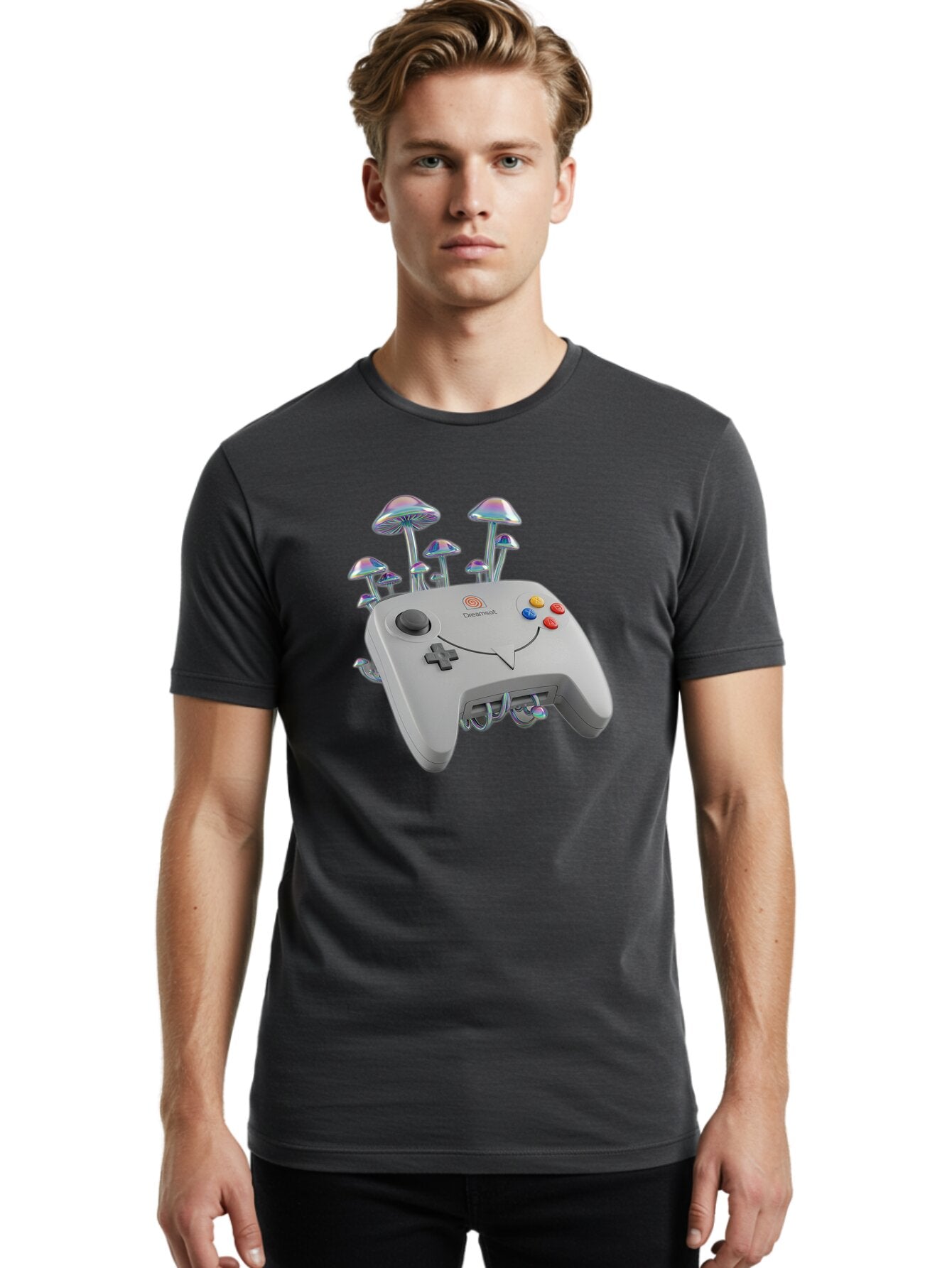 Dreamcast-Controller Men'S Graphic Tee, 100% Cotton, Comfortable Casual Summer Wear, Machine Washable, Vintage Camera, Old Camera, Antique Camera, Black Camera, Classic Photography, Photography Equipment, Nostalgic Device, Film Camera, Bap376 27