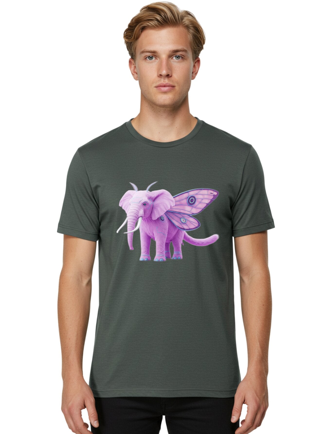 Elephant-Butterfly-Hybrid Men'S Graphic Tee, 100% Cotton, Comfortable Casual Summer Wear, Machine Washable, Vintage Camera, Old Camera, Antique Camera, Black Camera, Classic Photography, Photography Equipment, Nostalgic Device, Film Camera, Bap384 24
