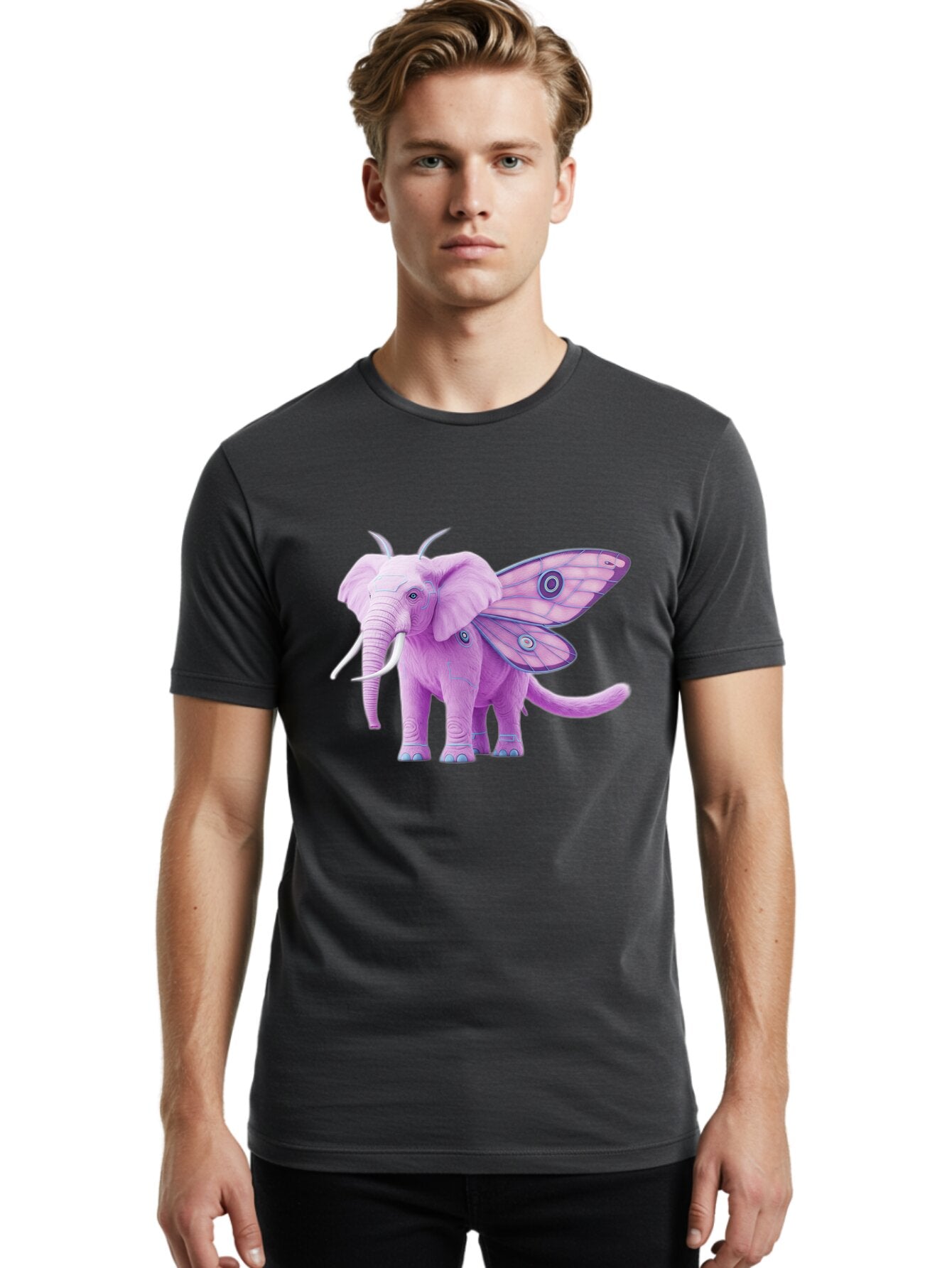 Elephant-Butterfly-Hybrid Men'S Graphic Tee, 100% Cotton, Comfortable Casual Summer Wear, Machine Washable, Vintage Camera, Old Camera, Antique Camera, Black Camera, Classic Photography, Photography Equipment, Nostalgic Device, Film Camera, Bap384 22