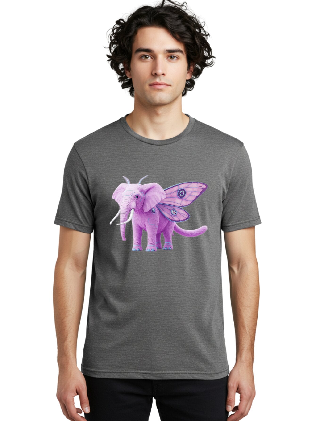 Elephant-Butterfly-Hybrid Men'S Graphic Tee, 100% Cotton, Comfortable Casual Summer Wear, Machine Washable, Vintage Camera, Old Camera, Antique Camera, Black Camera, Classic Photography, Photography Equipment, Nostalgic Device, Film Camera, Bap384 25