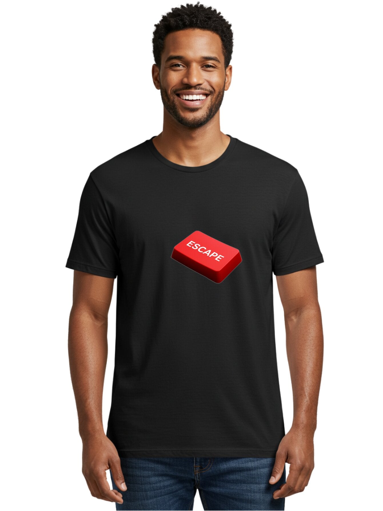 Escape Men'S Graphic Tee, 100% Cotton, Comfortable Casual Summer Wear, Machine Washable, Vintage Camera, Old Camera, Antique Camera, Black Camera, Classic Photography, Photography Equipment, Nostalgic Device, Film Camera, Camera Art Bap385 24