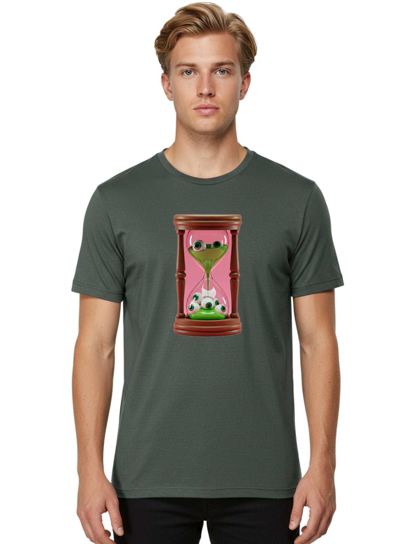 Eyeballs-Hourglass-1 Men'S Graphic Tee, 100% Cotton, Comfortable Casual Summer Wear, Machine Washable, Vintage Camera, Old Camera, Antique Camera, Black Camera, Classic Photography, Photography Equipment, Nostalgic Device, Film Camera, Bap388 25